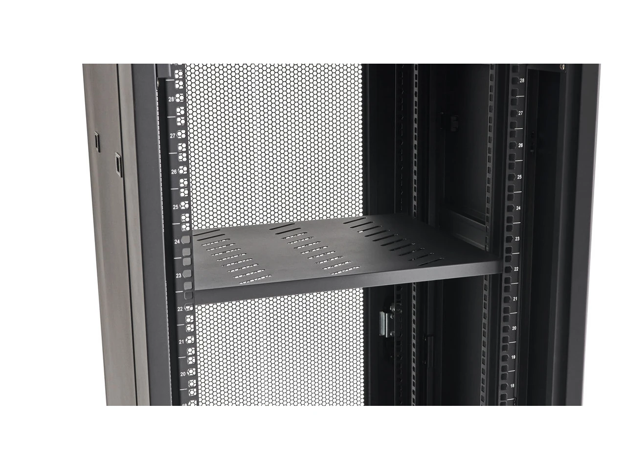 Serverrack, Rackablage, Metallschicht, Belüftete Ablage, Datenzentrum Rack