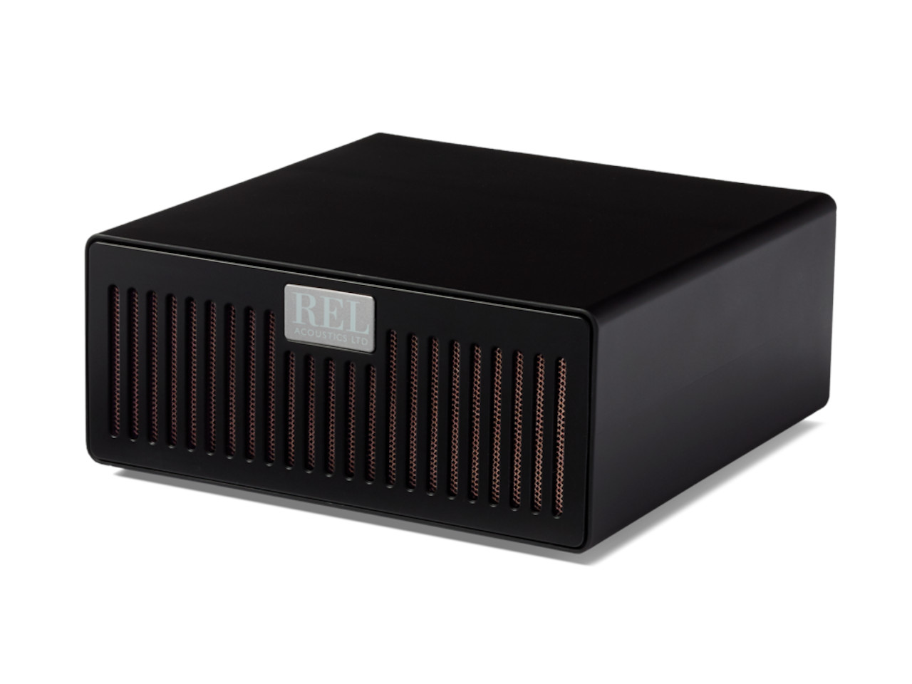 Niedriges Desktopgehäuse, Schwarz Gehäuse, Belüftungsgitter, Front-Abzeichen, Mögliche Audio/ITU-Komponente