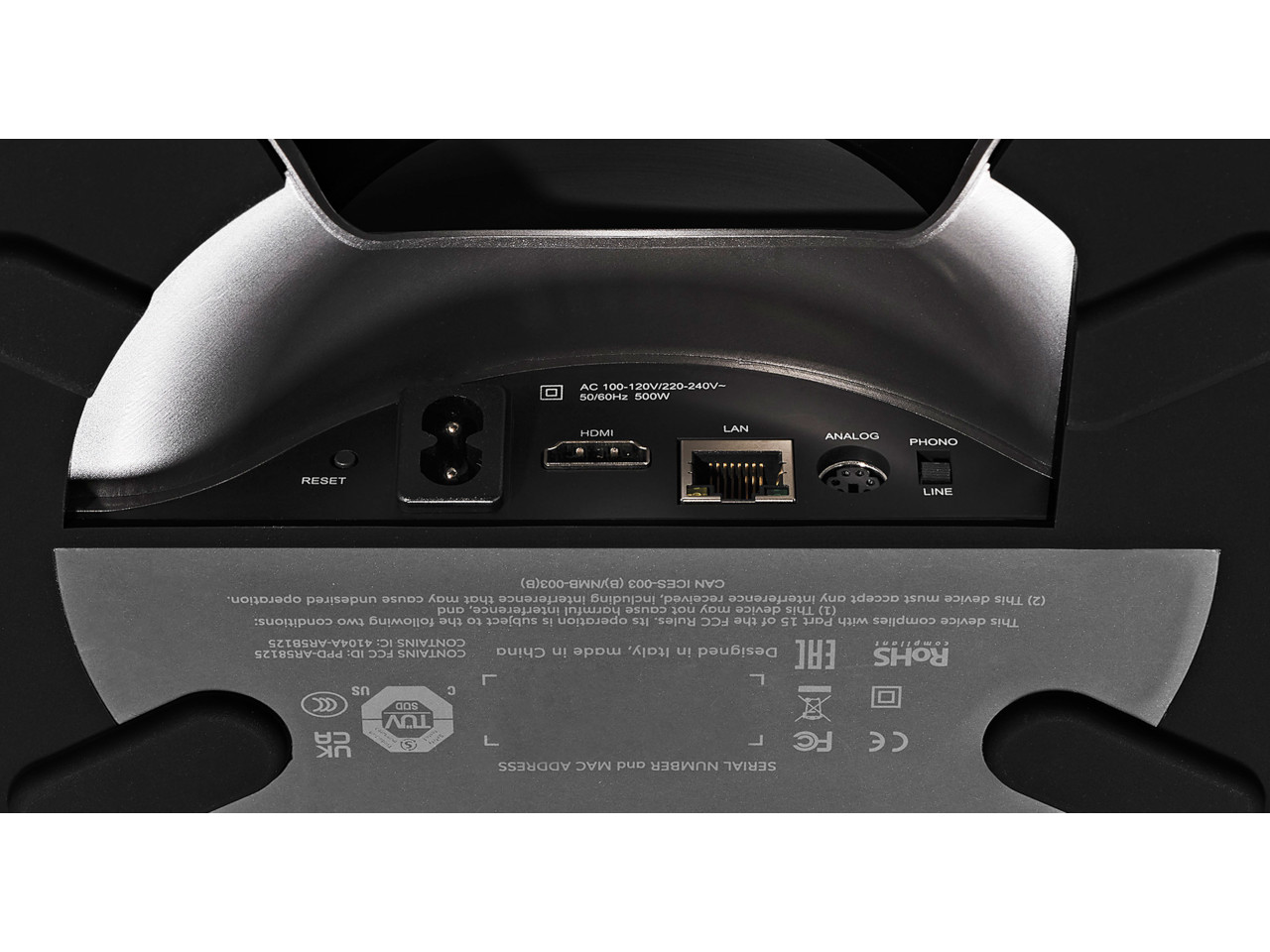 USB-C, HDMI, LAN, Analog, Phono