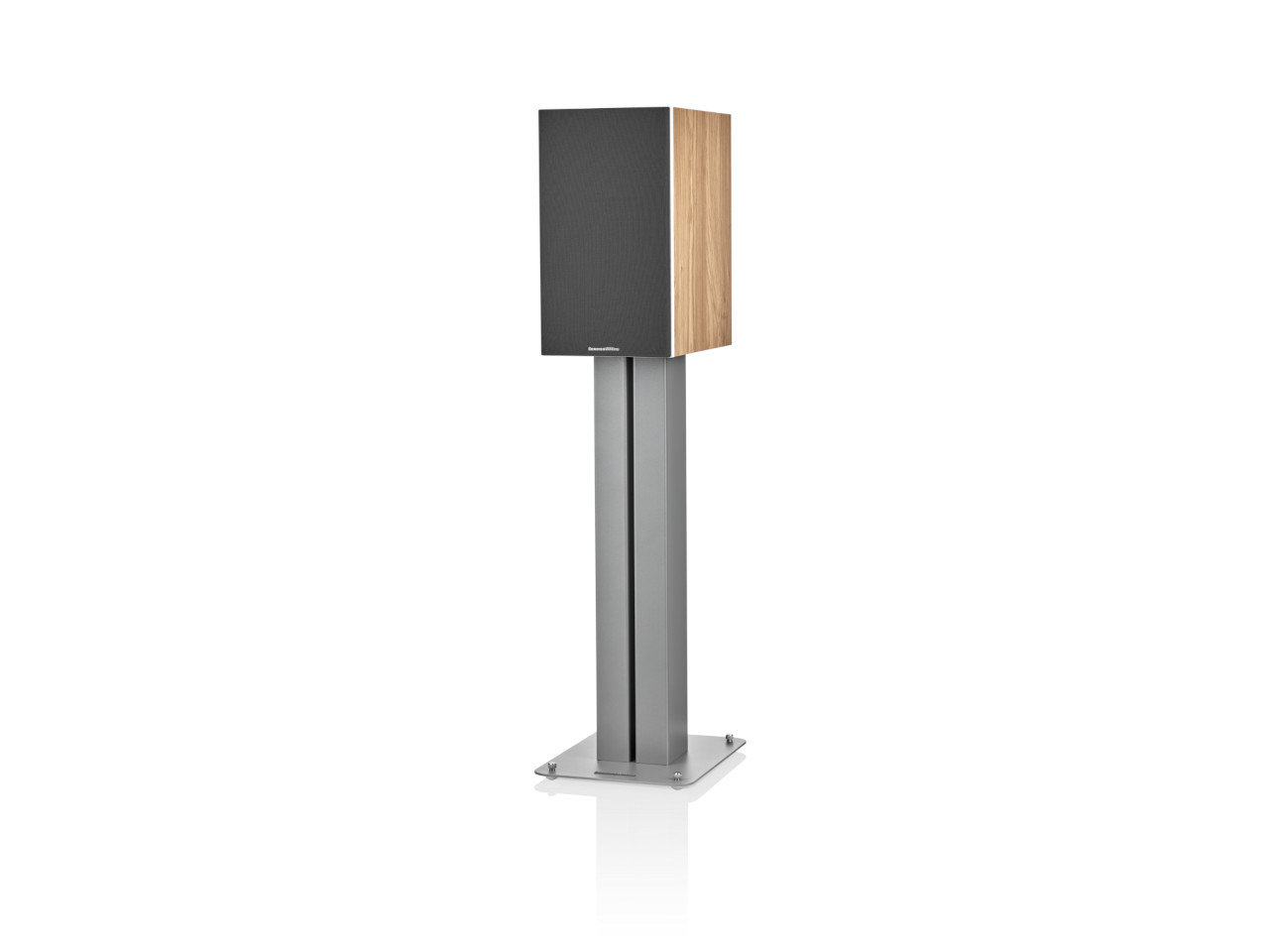 Lautsprecher, Standlautsprecher, Holzseitenteil, Metallständer, schwarzes Gitter