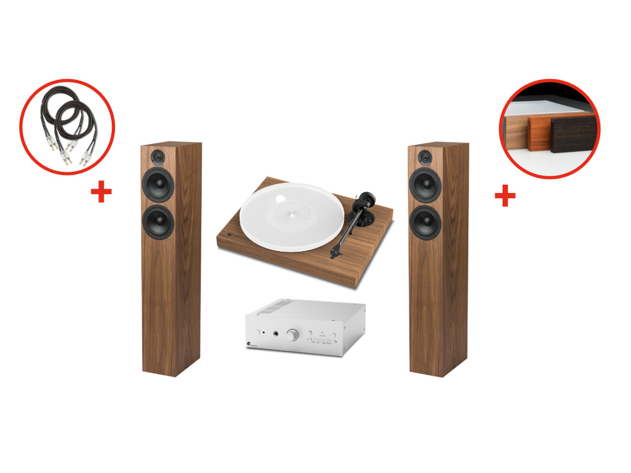 Pro-Ject Stereo Set Premium Walnuss Elektronik, Sprecher