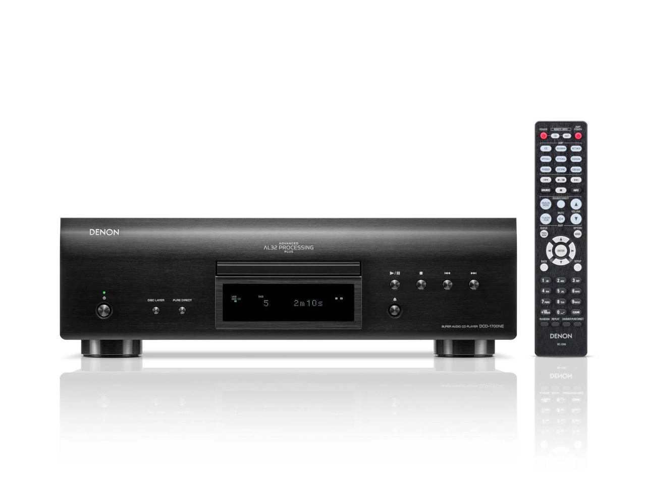 Hi-Fi Empfänger, AV-Receiver, Schwarz Aluminum, Fernbedienung, CD/DVD-Spieler