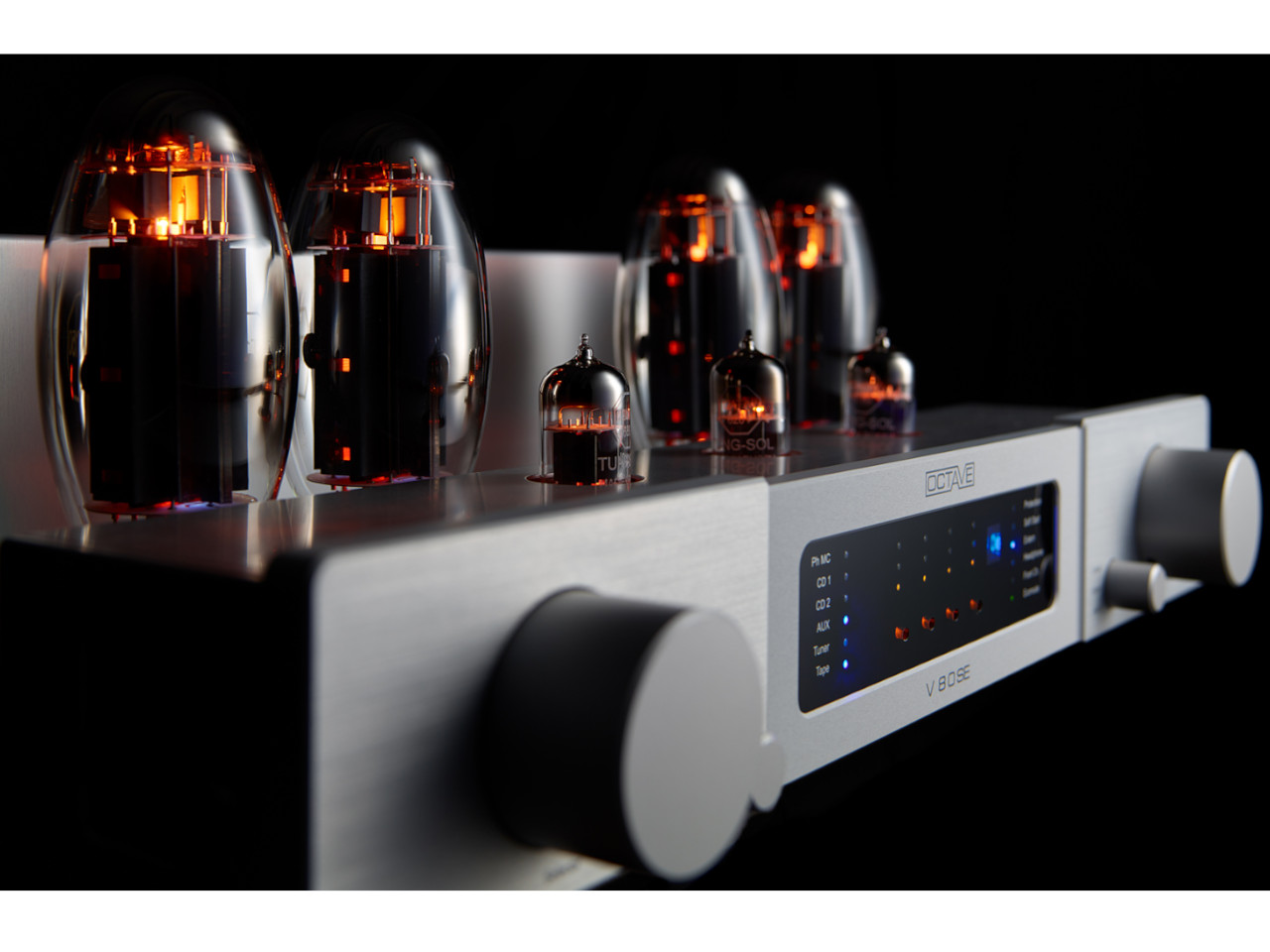 Vollröhren-Verstärker, Vakuumröhren, Audio-Anlage, Stereo-Receiver, Metallgehäuse