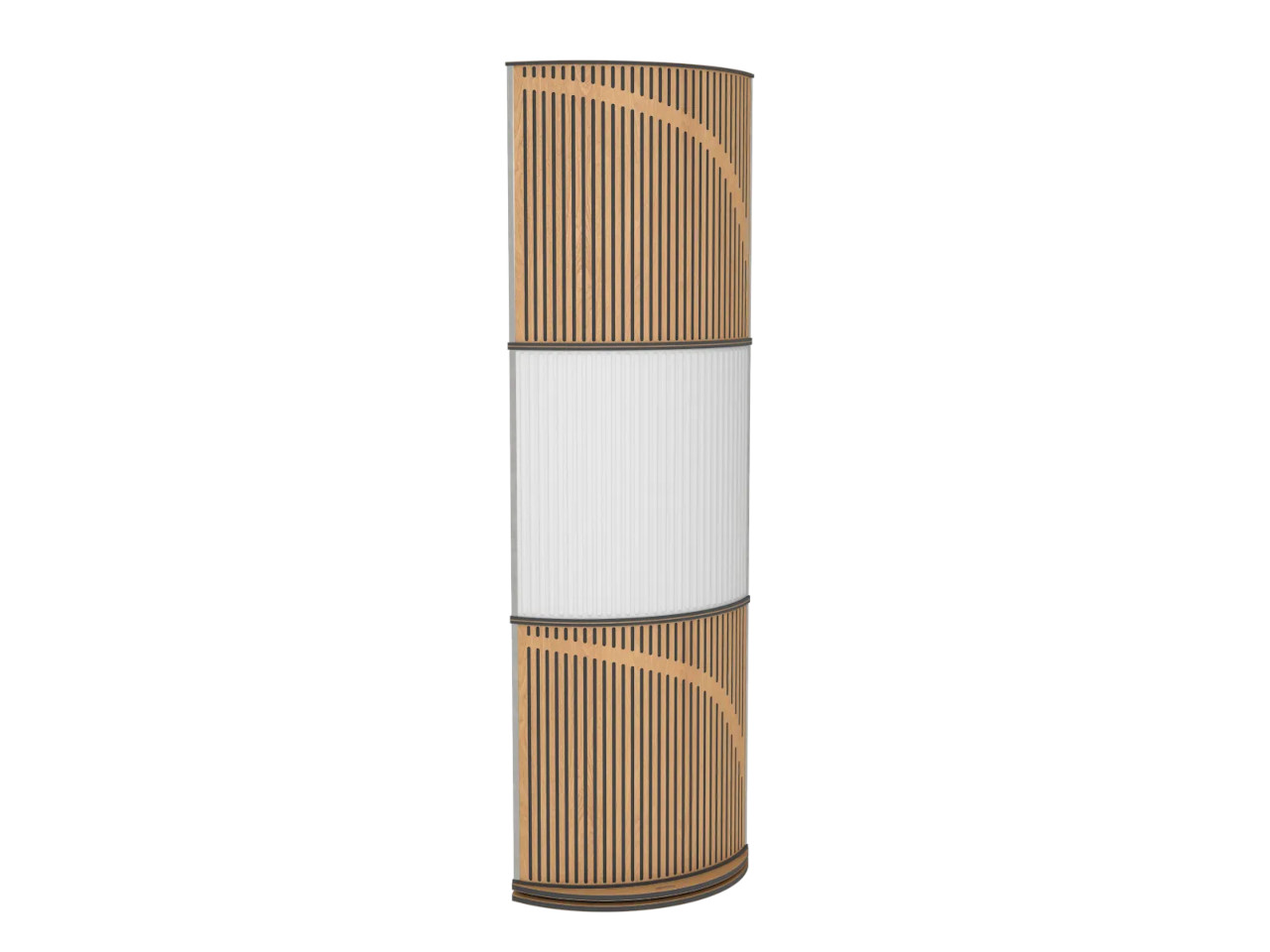 zylindrisch, Bildschirm, Holzlatten, musternde Platte, braun-beige