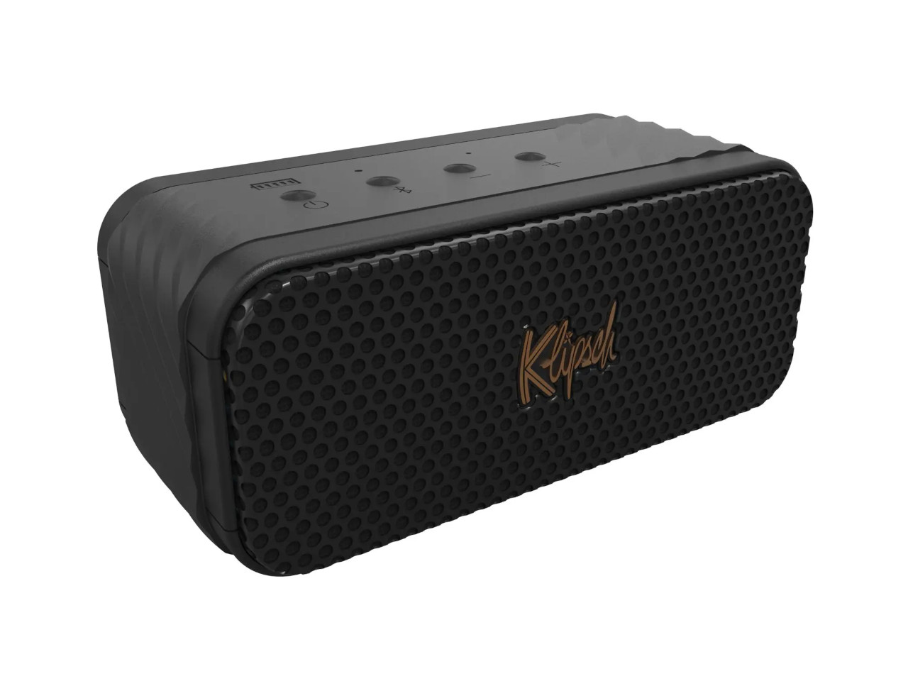 Bluetooth-Lautsprecher, Tragbarer Lautsprecher, Schwarz, Lautsprechergitter, Knupol-Logo