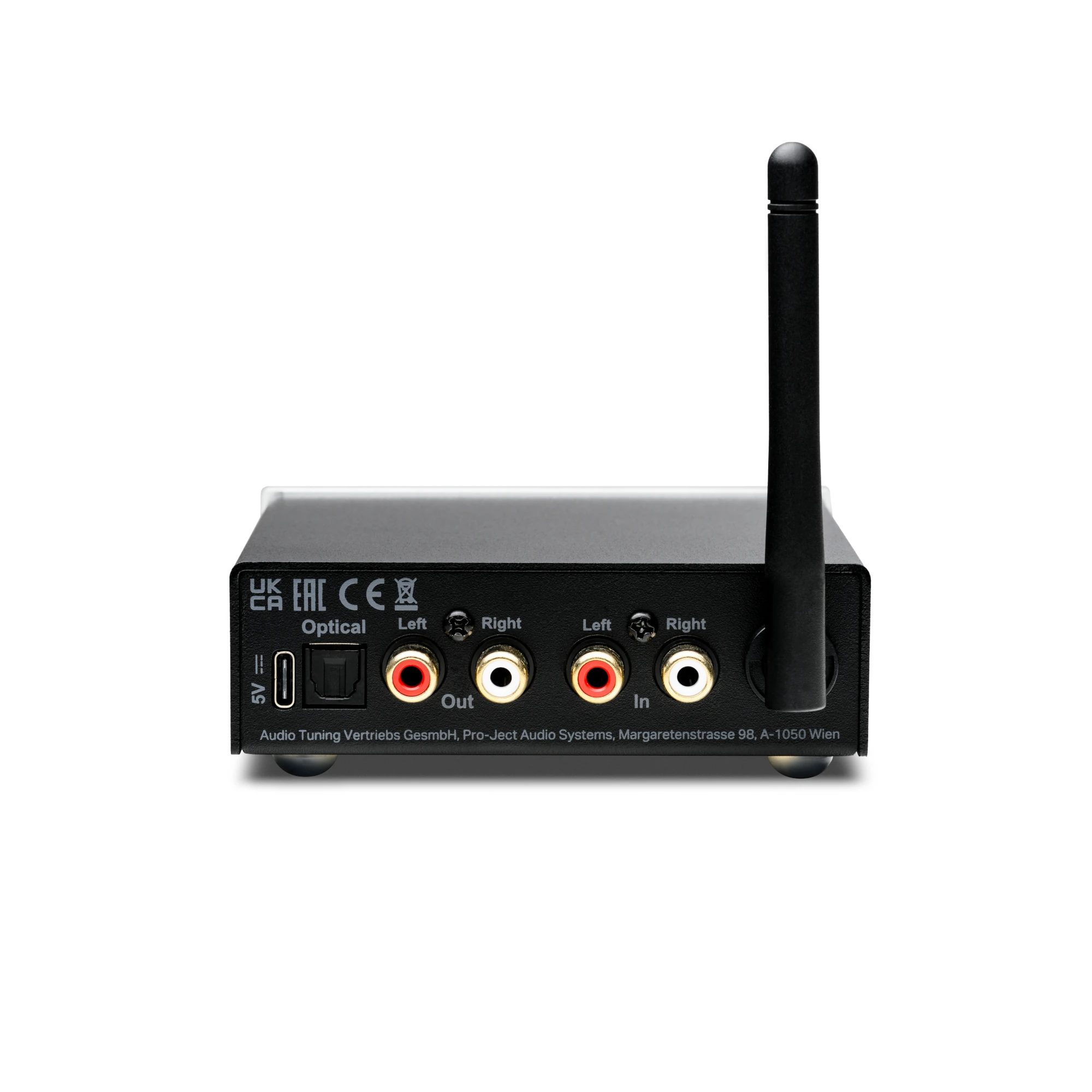 Audio-Adapter, RCA-Ausgänge, Antenne/Wireless, USB-C, Funkempfänger