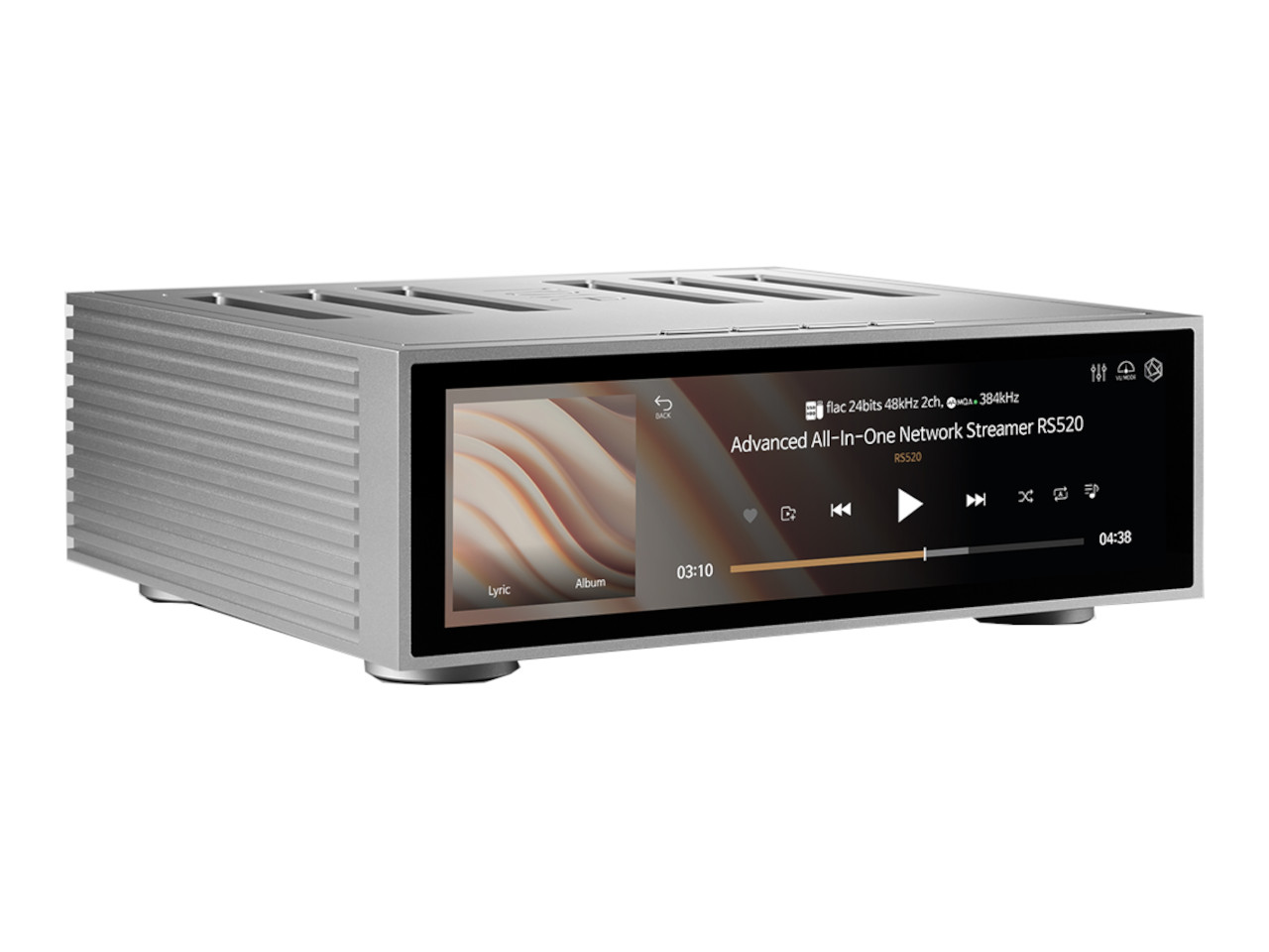 Medienempfänger, Netzwerk-Streamer, All-in-One, Bildschirm-Panel, silber/metallisch