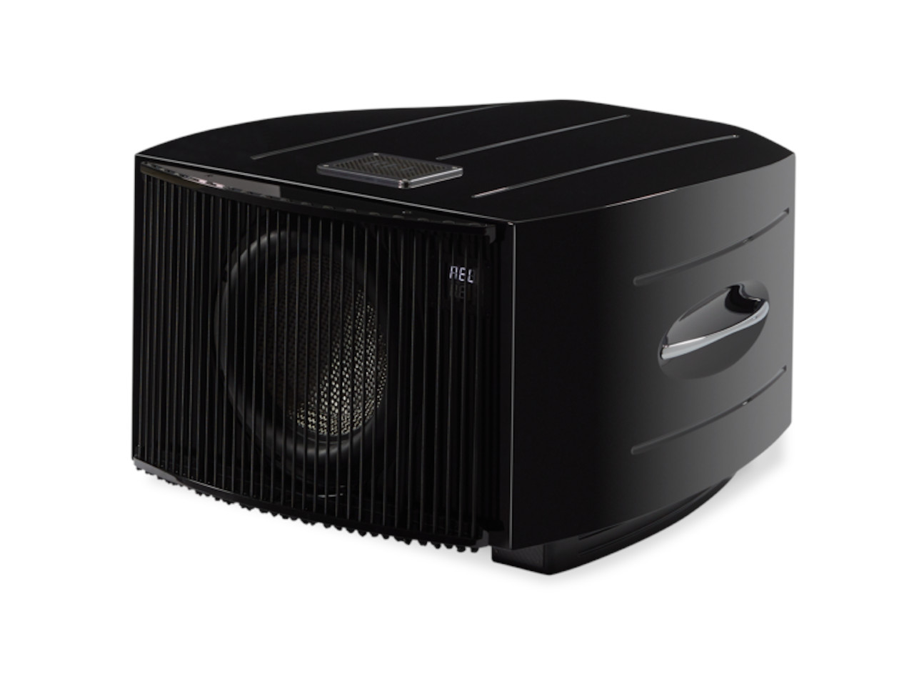 subwoofer, car subwoofer, schwarzer subwoofer, belüftete frontgitter, verstärkerrack