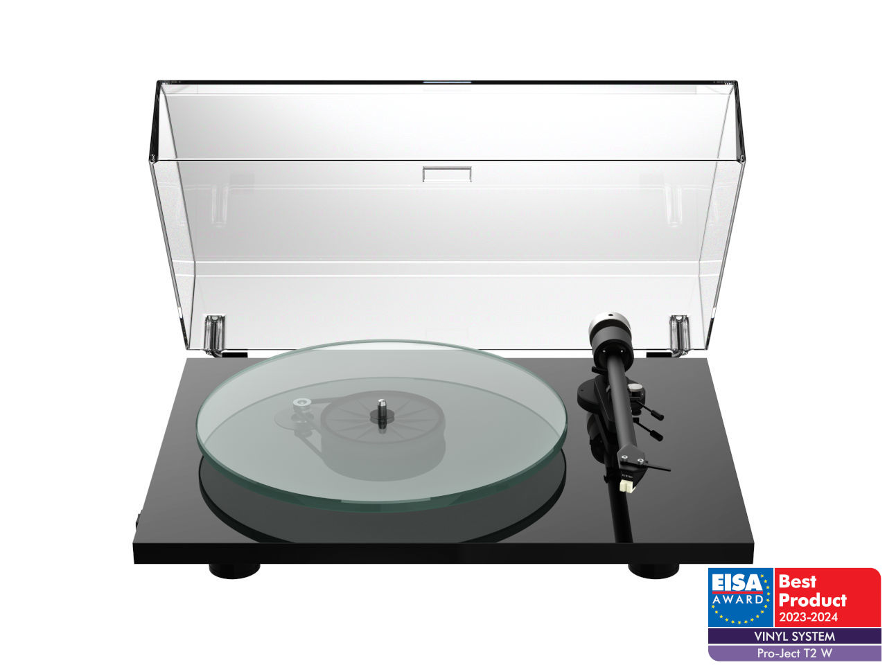 Vinyl-Plattenspieler, Schallplattenspieler, Glasdeckel, Tonarm, DJ-Ausrüstung