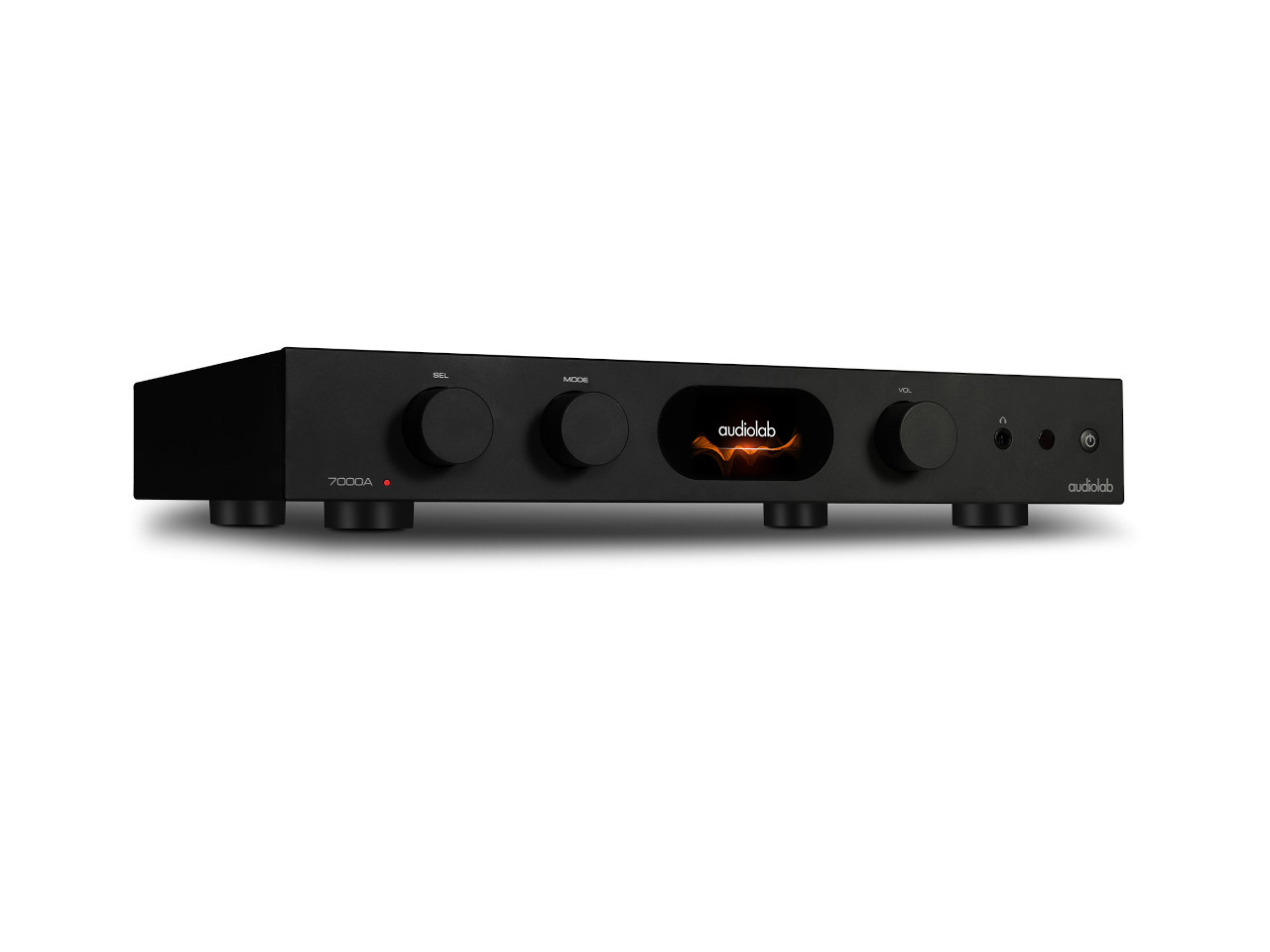 stereo amplifier, audio amplifier, black metal, digital display, audio lab