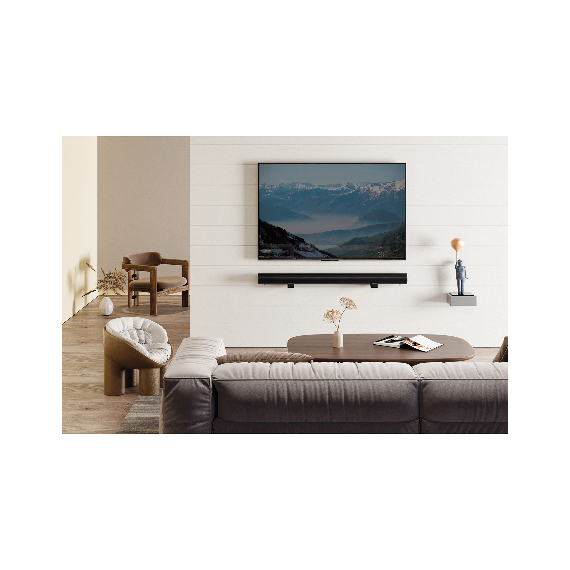 Soundbar, TV-Zubehör, Schwarz, Wandmontage
