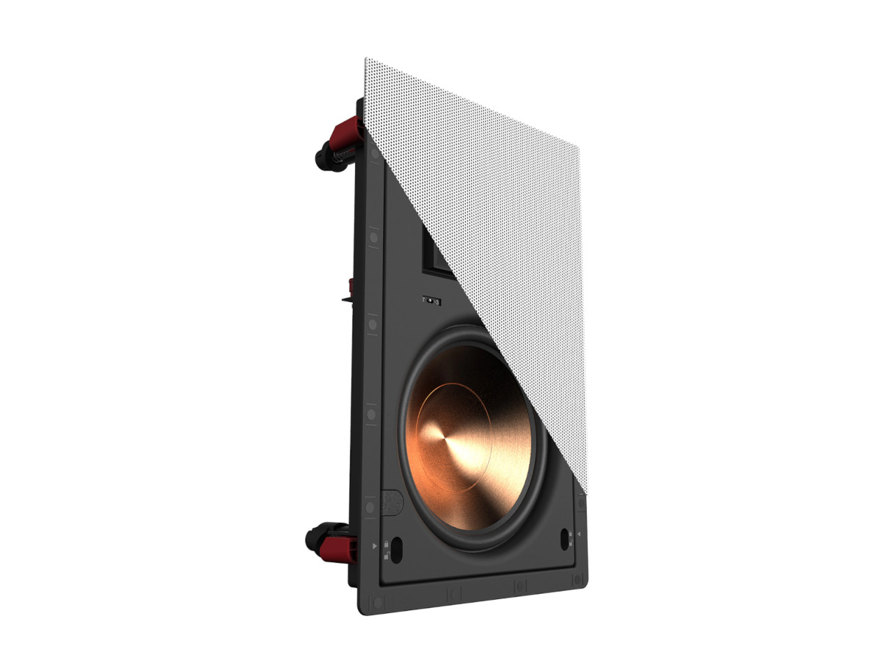 lautsprecher, unterwoofer, kupferkegel, panel montiert, metallgitter