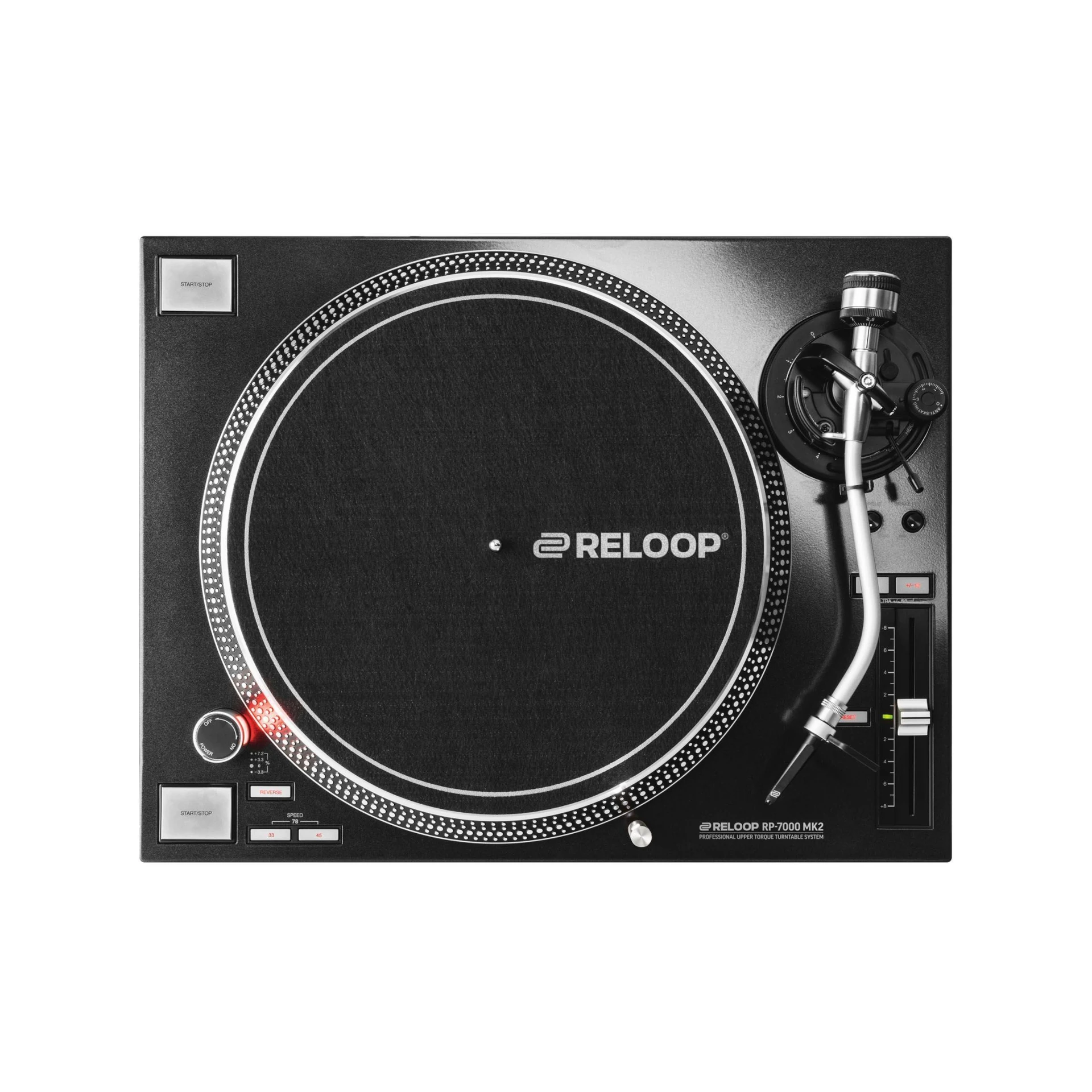 Plattenspieler, Turntable, DJ-Plattenspieler, Schwarz, Tonarm