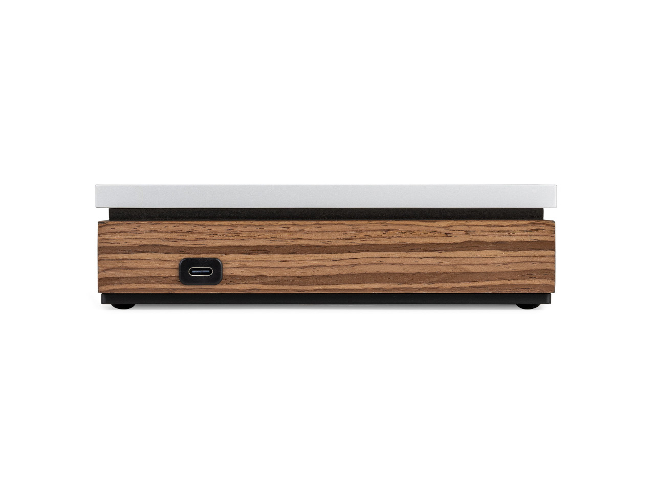 Holzplatte, USB-C Anschluss, Holz, Schwarz, Klemmplatte