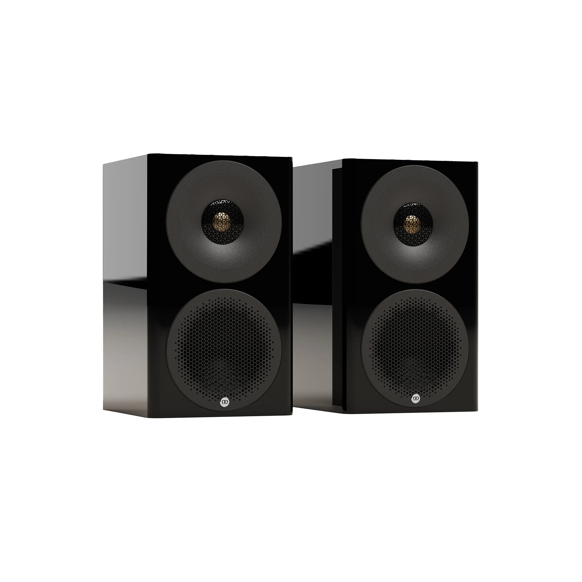 Lautsprecher, Stereo, Schwarz, Frontgitter, Kabinett aus Holz