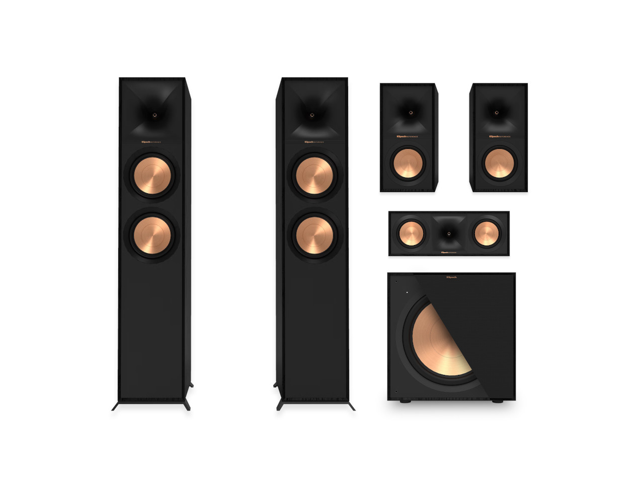 Standlautsprecher, Turmlautsprecher, Kupferwoofer, schwarser Korpus, Heimkino-Lautsprecher