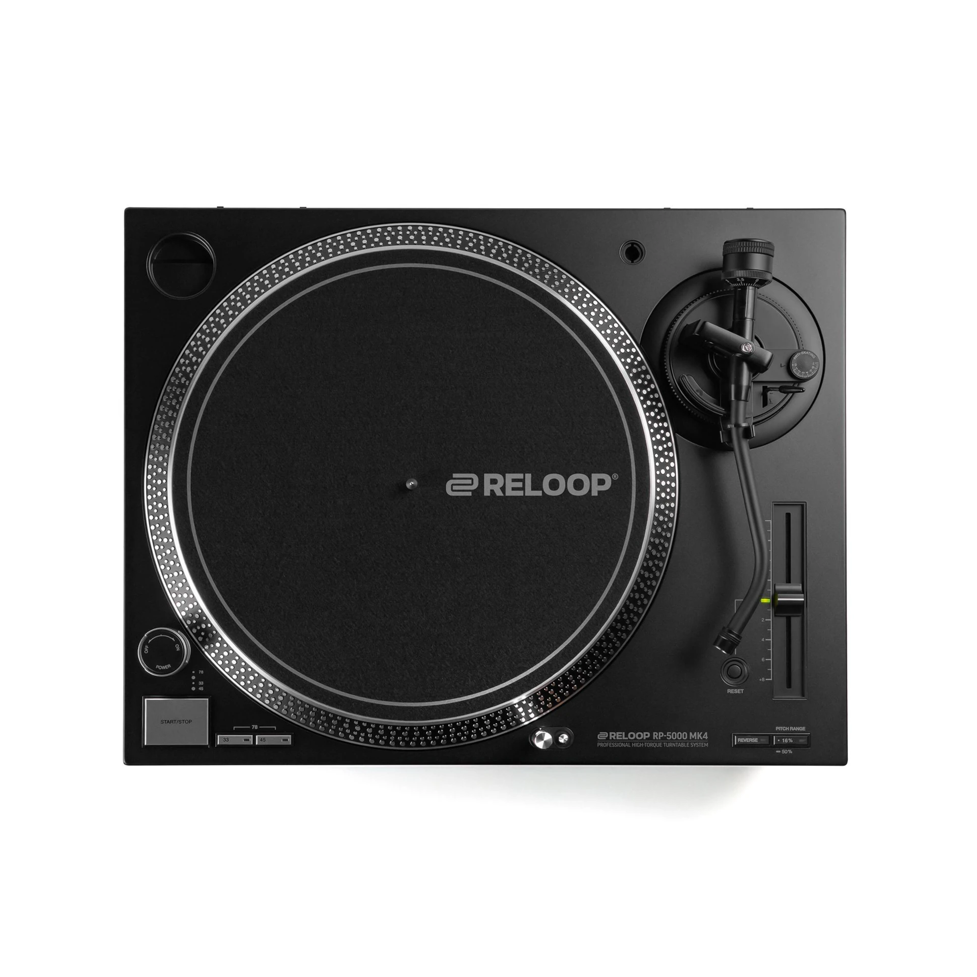 Plattenspieler, DJ-Controller, Turntable, Rotary Tonearm, Schwarz