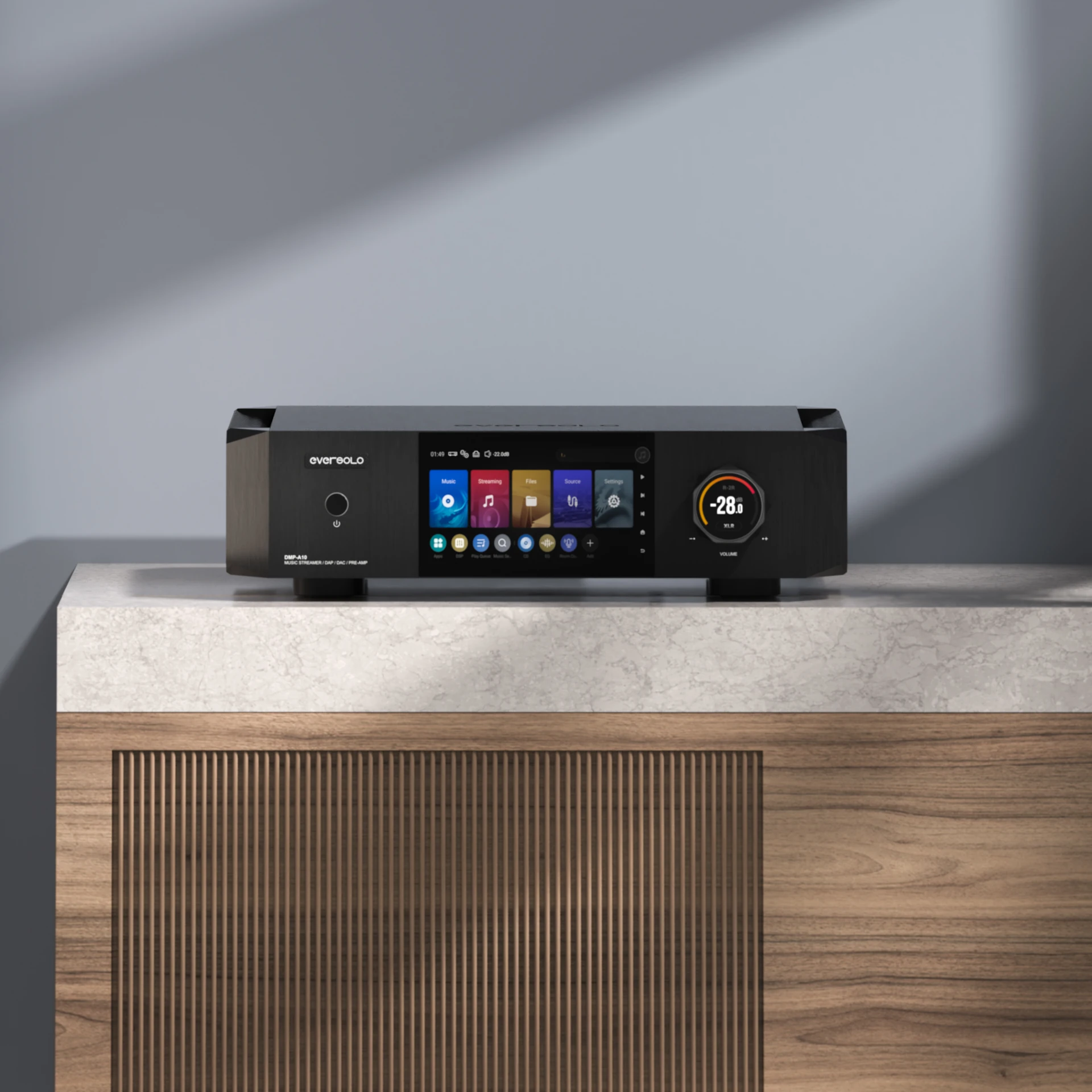 Stereo, Audioreceiver, Verstärker, Touchscreen, Schwarz