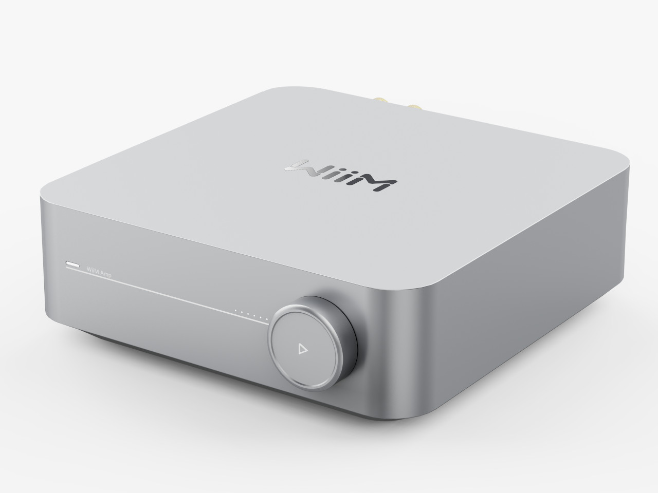 Audio-Verstärker, HiFi-Verstärker, Analogknopf, Metallisch grau, Vorderseite