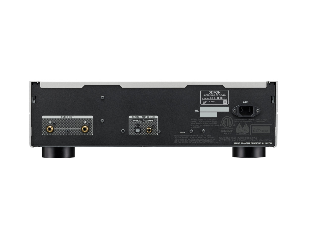 audio component, rückseite, denon, netzeingang, RCA anschlüsse