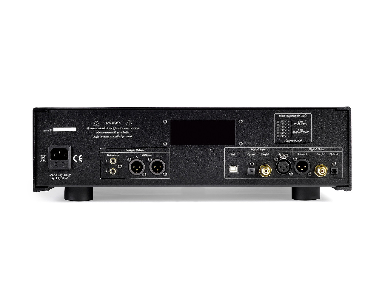 rack-montage, rückseite, XLR, DIN-Stecker, Stromversorgung