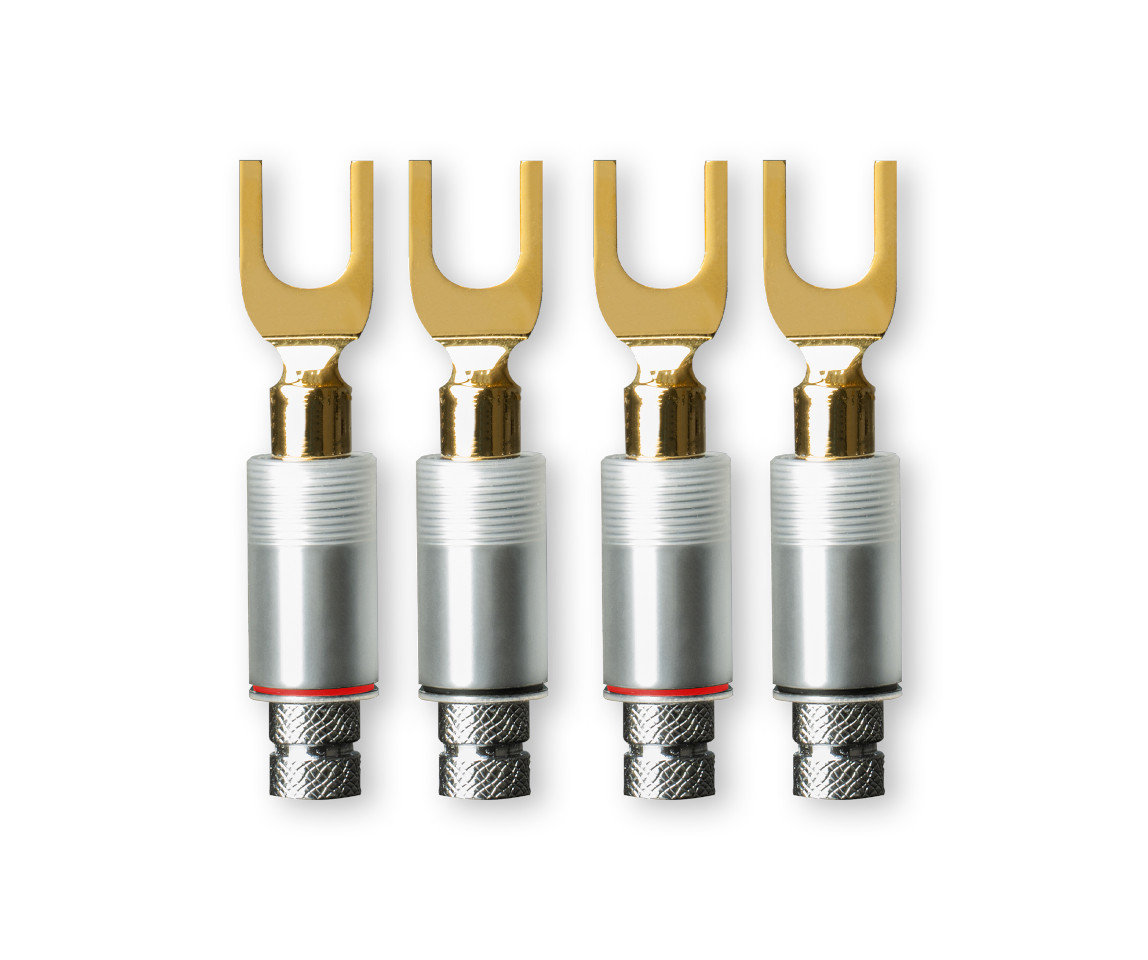 Sprecherausgang, Bananenstecker, gold-plated, Viererpack, Audioanschluss