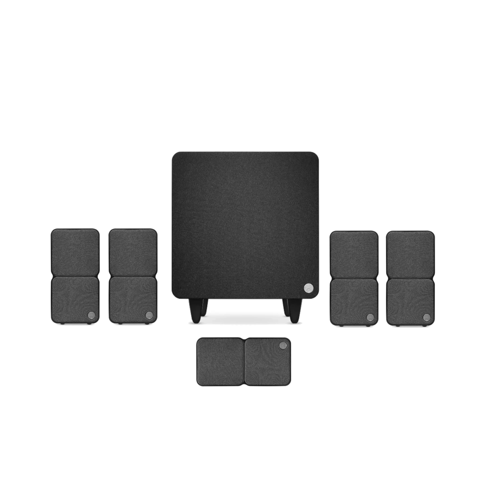 Surround-Soundsystem, Lautsprecher-Set, Subwoofer, schwarz, Textilbespannung