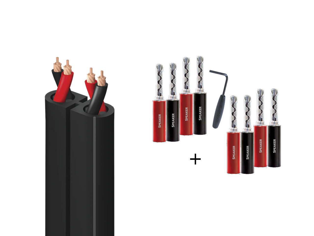 Kabel, Elektronik, Lautsprecher, Rot-Schwarz, Kabelset