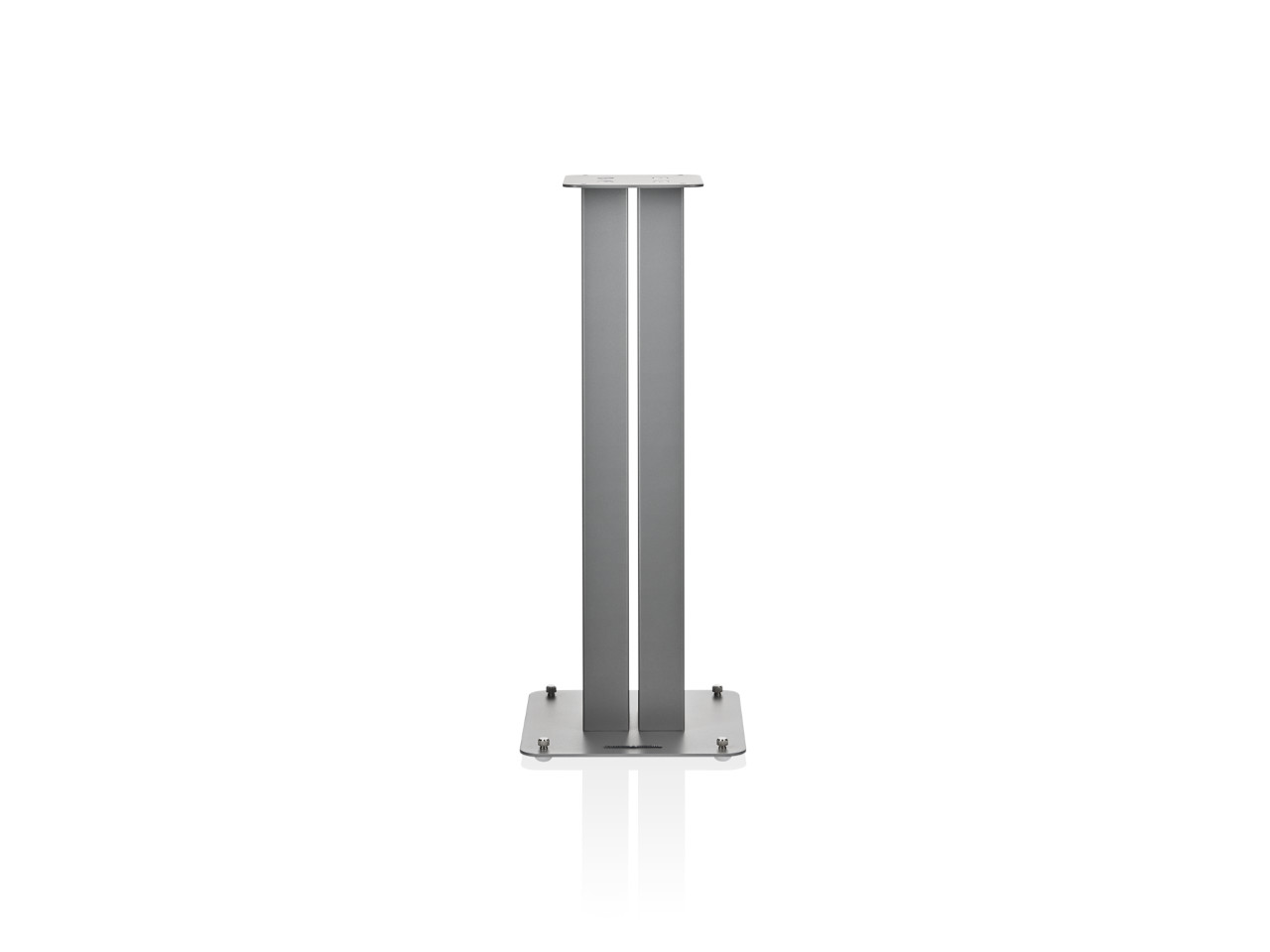 Speaker-Ständer, Metallansatz, rechteckige Basis, Silber, Beschläge