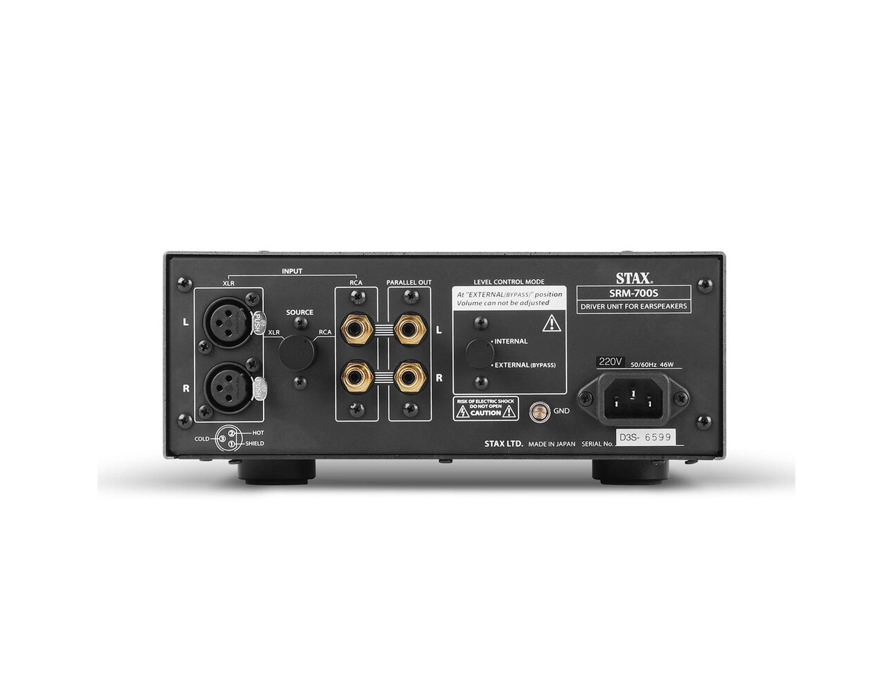 stereo amplifier, XLR inputs, RCA outputs, 20W power supply, made in Japan