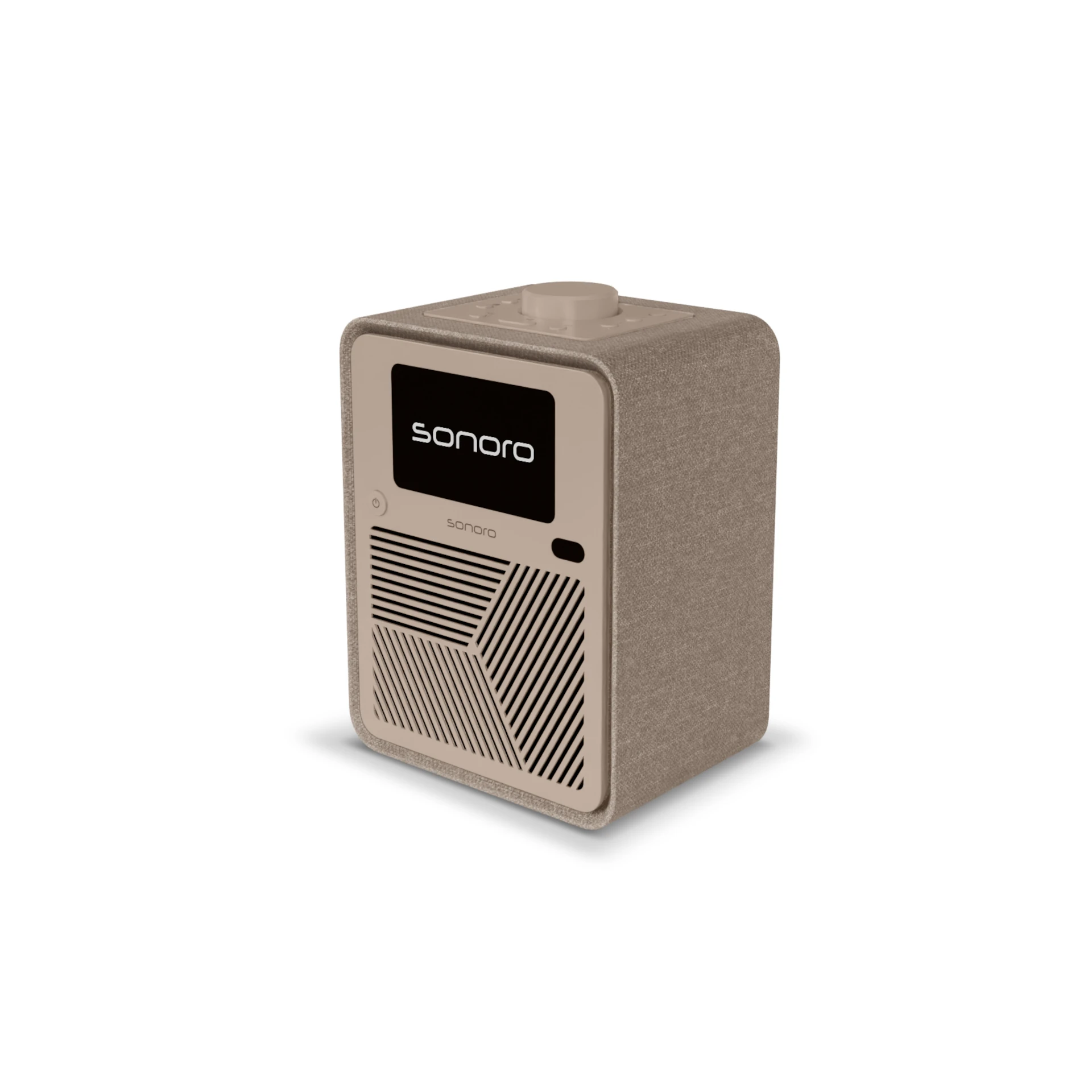 Bluetooth-Lautsprecher, Tragbarer Lautsprecher, Beige, Gewebefassade, Frontgitter-Muster
