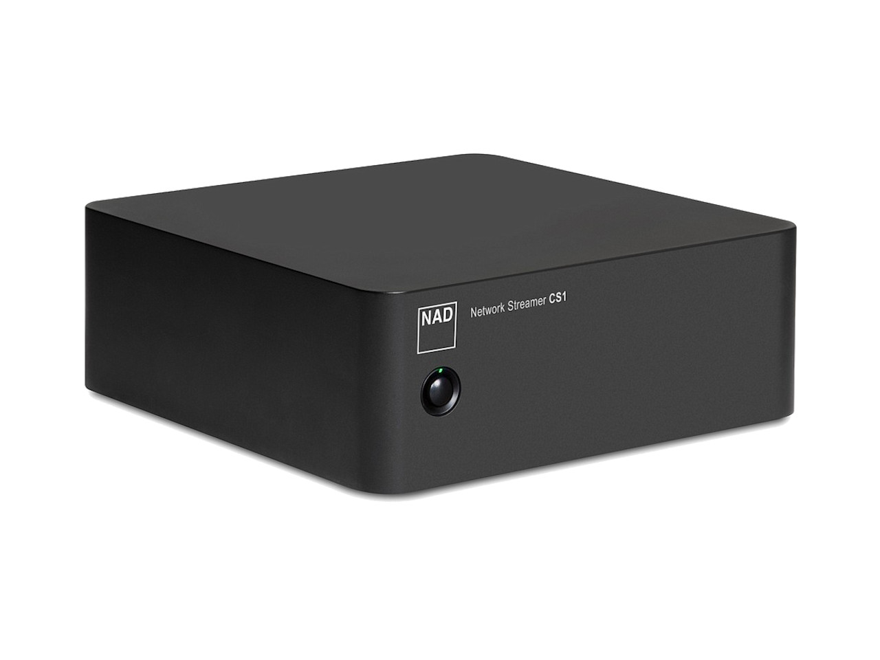 Netzwerk-Streamer, CS1, schwarze Box, Vorderseite, LED-Anzeige