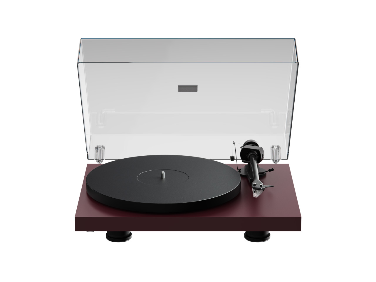 Plattenspieler, Turntable, Abdeckhaube, Schwarzer Plattenteller, Tonarm