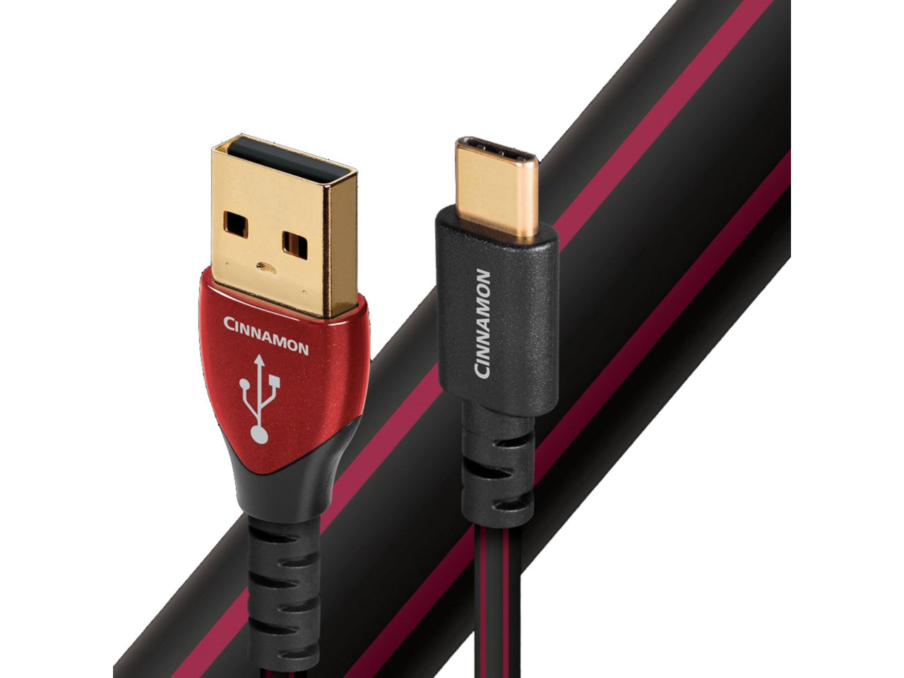 USB-C Kabel, HDMI Adapter, goldener Stecker, Kabel mit USB-Symbol, rot-schwarzes Kabel
