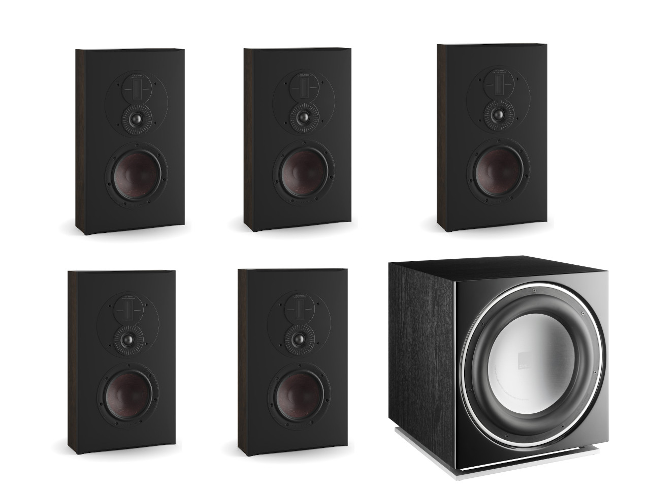 Lautsprecher, Hi-Fi System, Schwarz, Holzseitenteile, Subwoofer