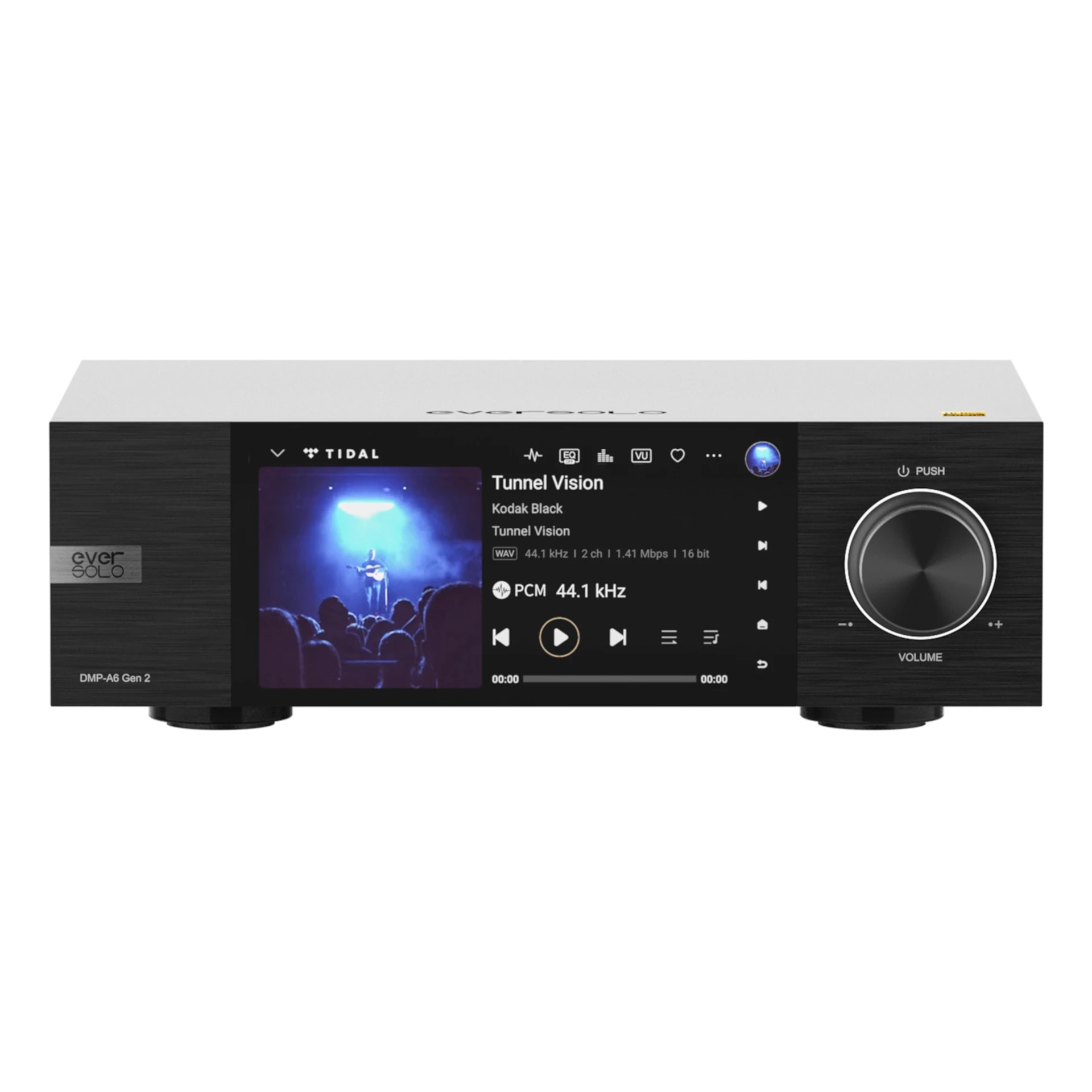 HiFi-Receiver, Touchscreen, Dunkelholz, Plasma-Display, Vollverstärker