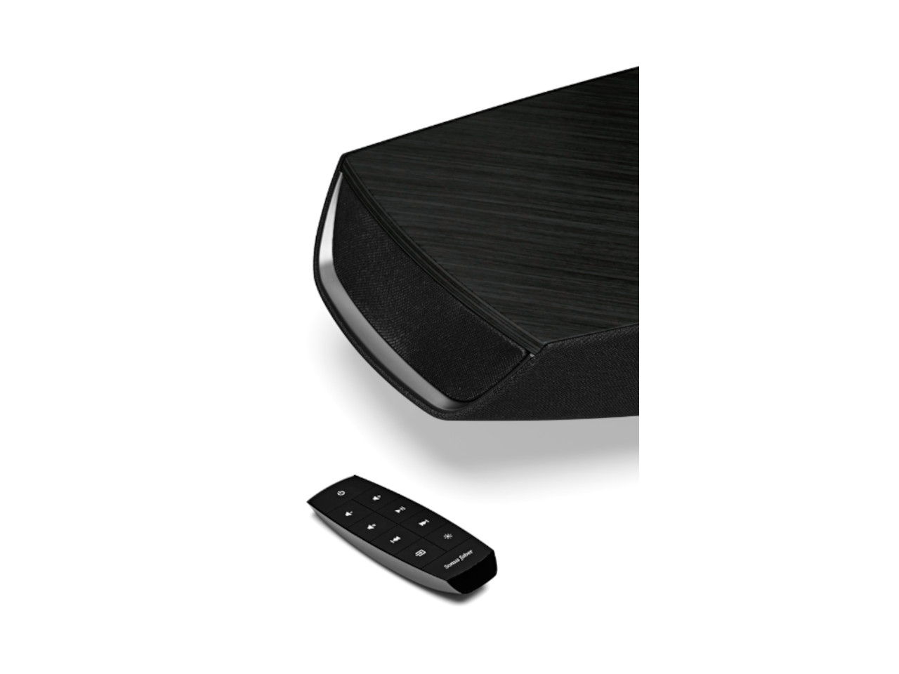Hifi-System, Soundbar, Holzoptik, Fernbedienung, Lautsprecher-Basis
