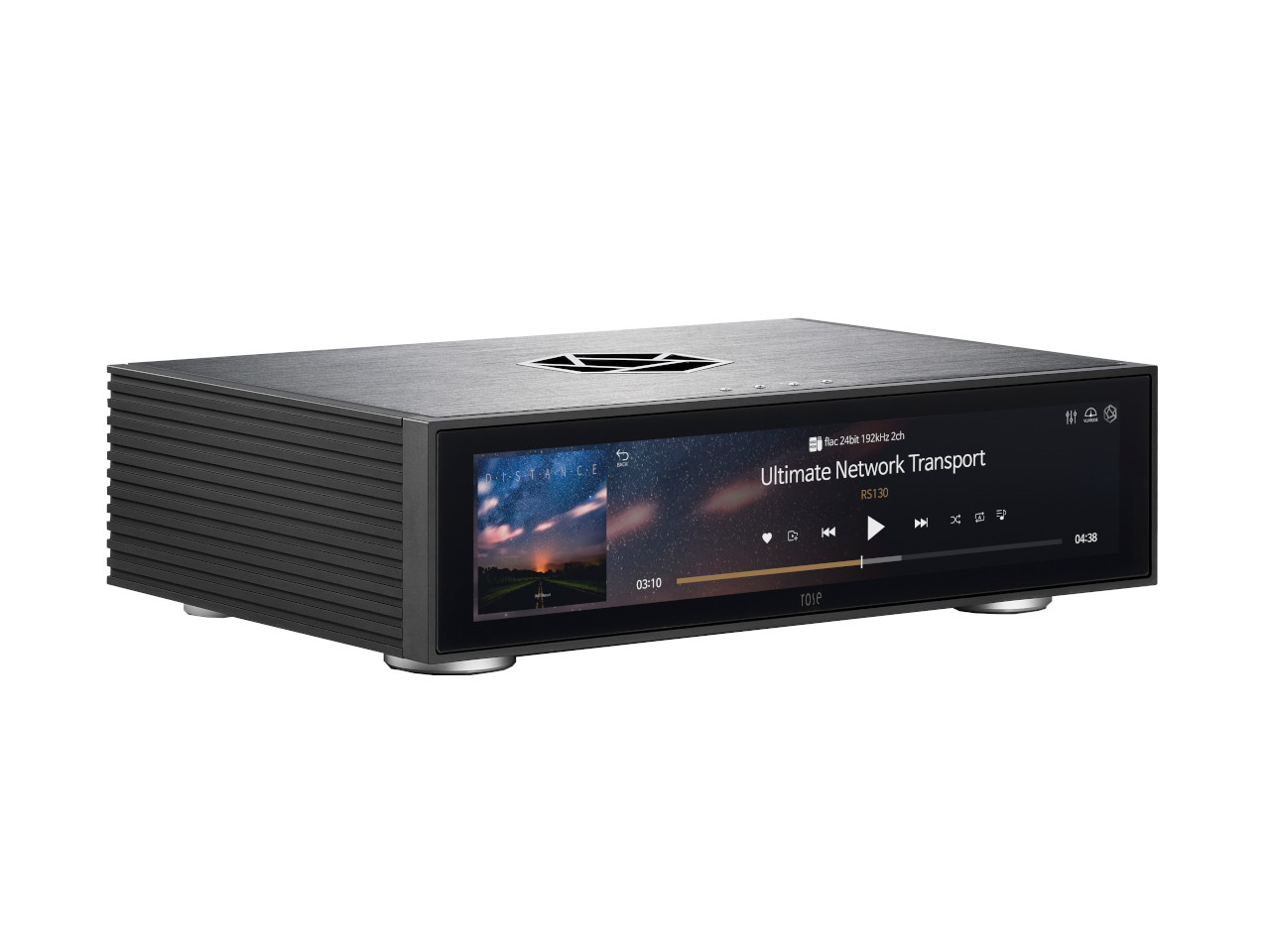 Netzwerk-Empfänger, Audio-Player, Heimstereo, schwarzes Gerät, Touchscreen-Display