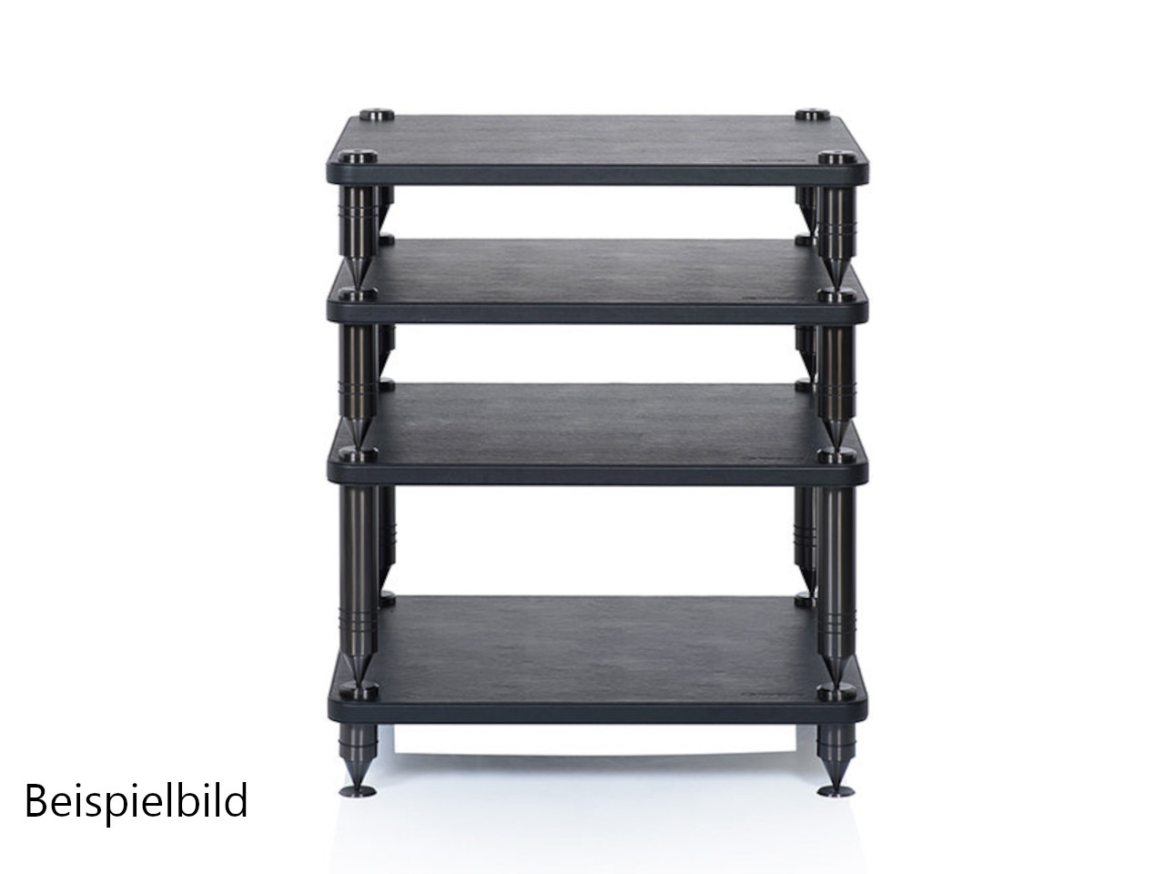 Regal, Rack, Schwarz, Vierstufig, Holzoptik