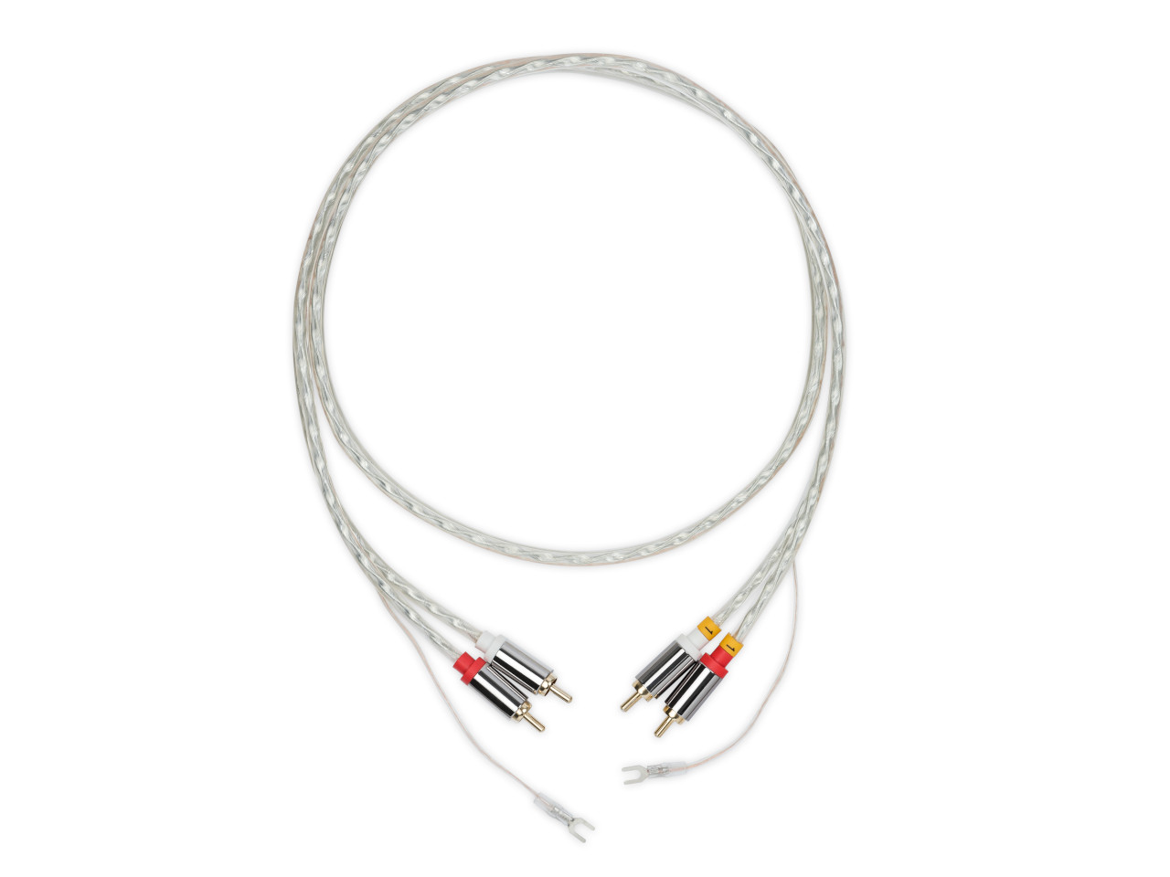 Audio-Kabel, RCA-Kabel, verkabelt, Stereoanschlüsse, Silbernes Geflecht