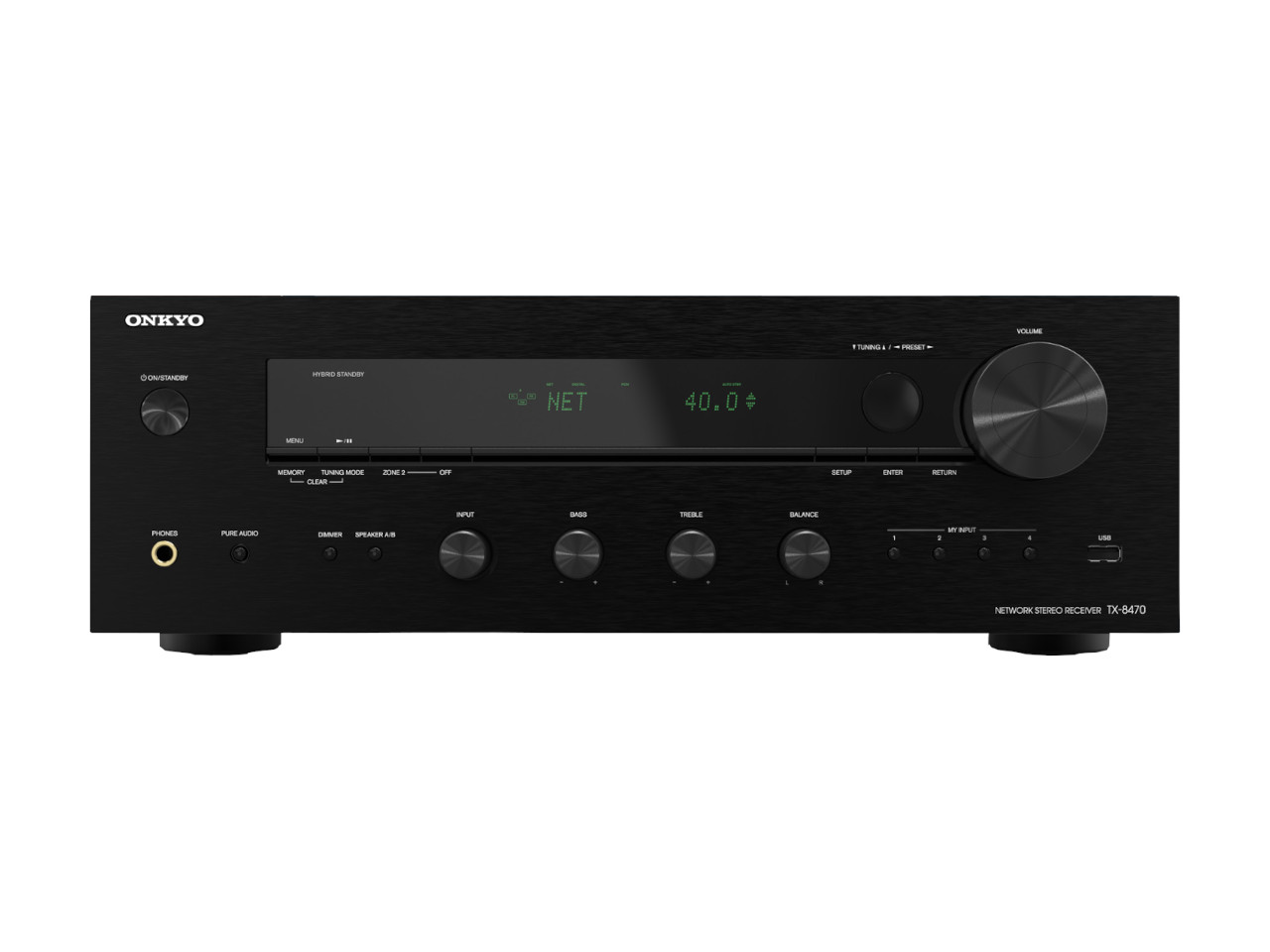 AV-Empfänger, Hifi, Schwarz, Knöpfe, Display