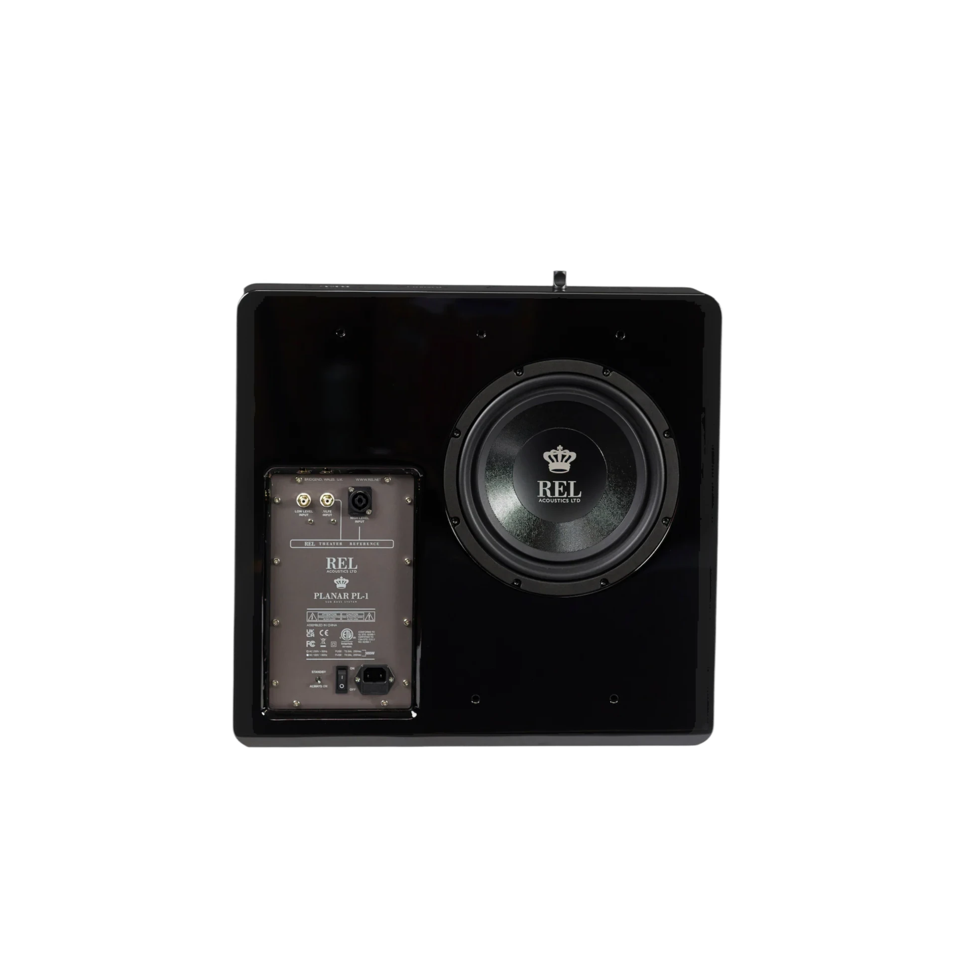 Subwoofer, Lautsprecher, Gehäuse, schwarz, Verstärkerplatte