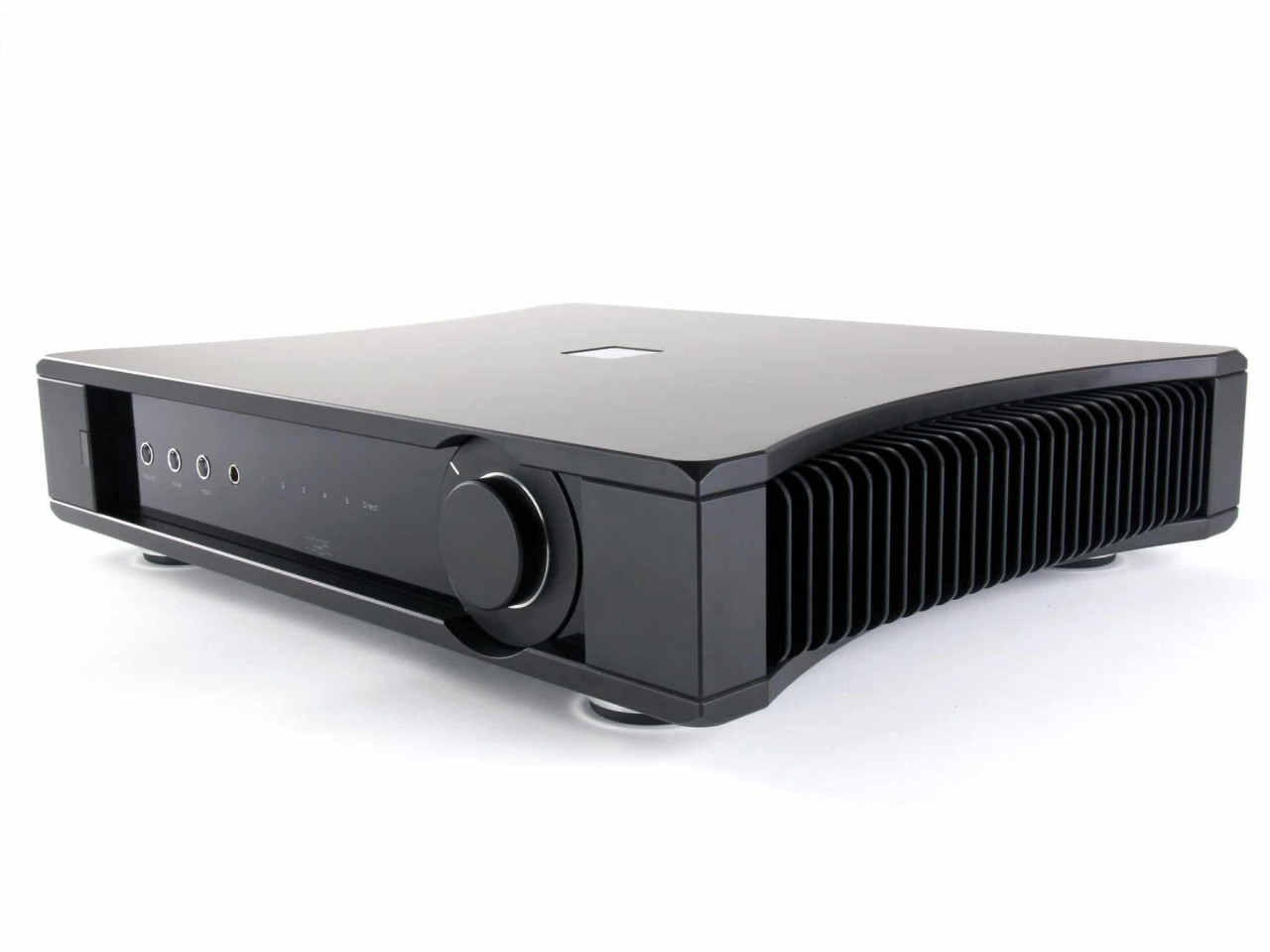 AV-Empfänger, Stereoreceiver, Frontplattensteuerung, Große Kühlrippen, Bedienknopf