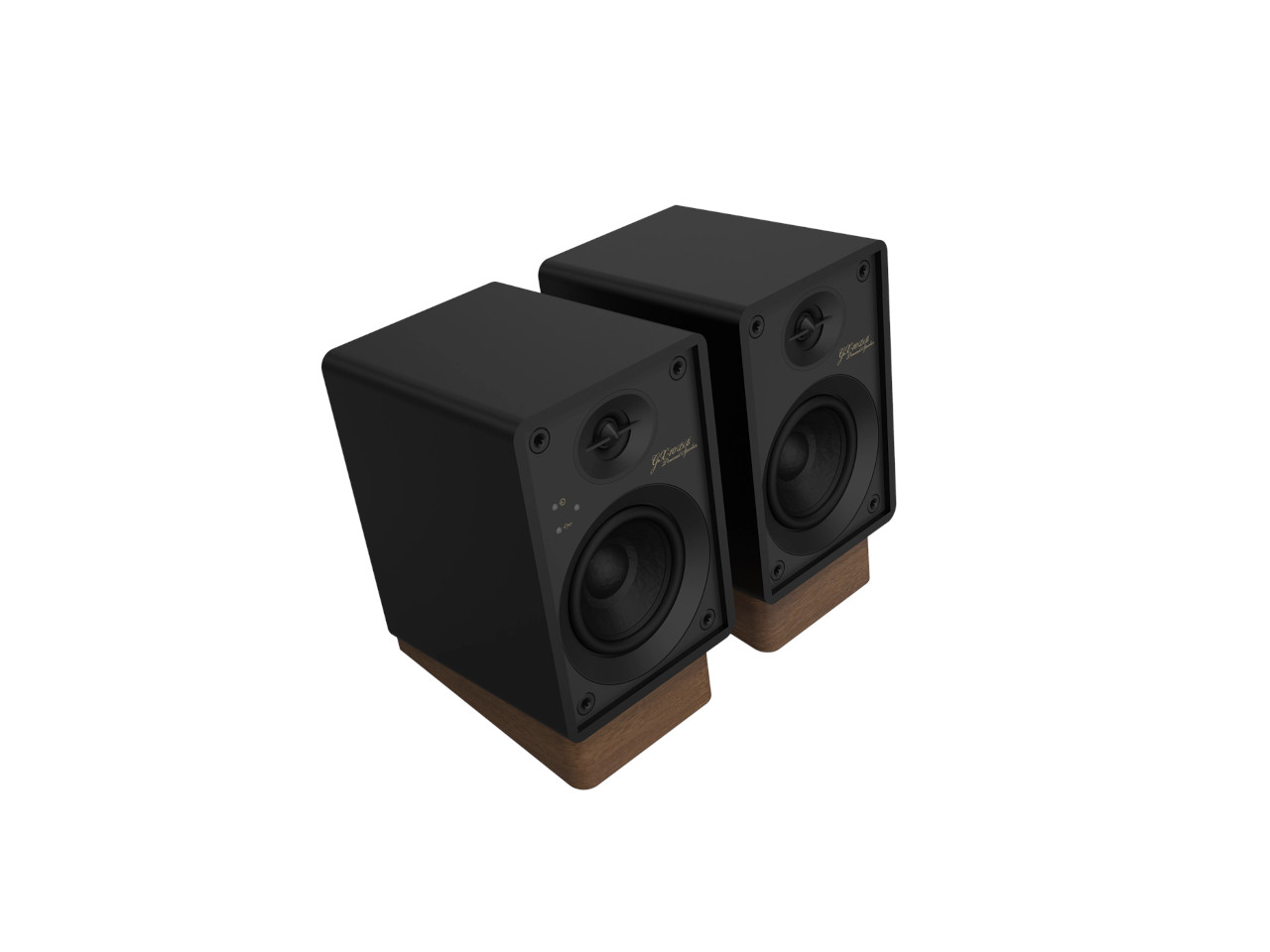 Lautsprecher, Stereo, Boxen, Schwarz, Holzständer