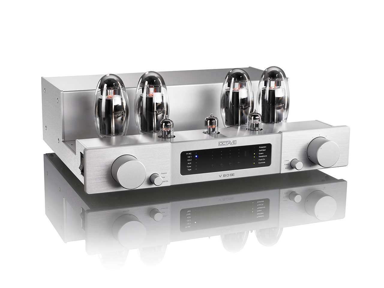 Tonarm, Vakuumröhre, Stereo-Verstärker, Chrom, Rack-mountable