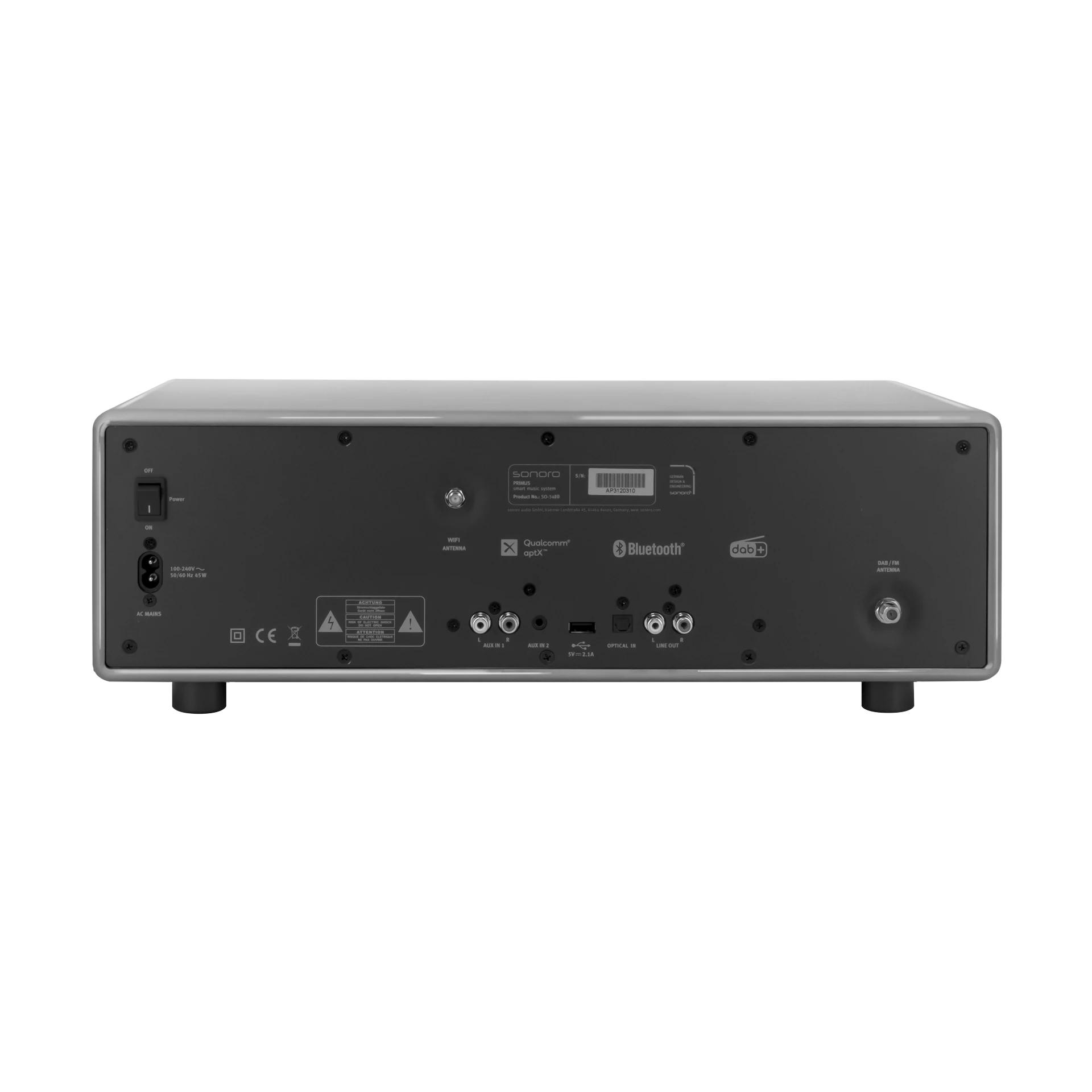 Empfänger, Rückseite, Bluetooth, HDMI, Audioausgänge