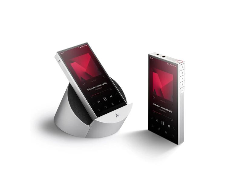digitaler Abspieler, tragbarer Musikspieler, Touchscreen, Silber, Lade- und Ladeständer