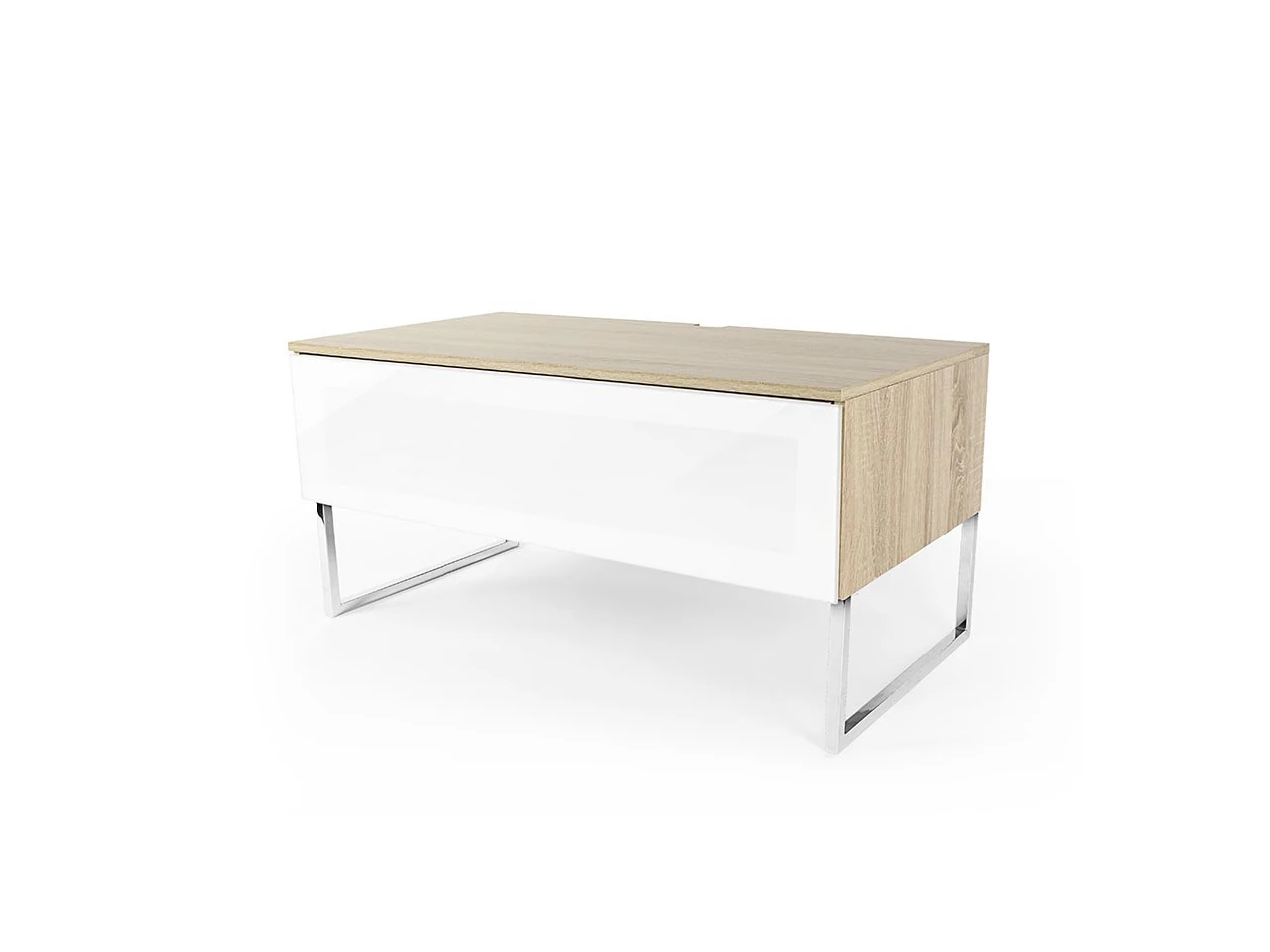 Lowboard, Sideboard, Konsole, Holzplatte, weiße Schublade