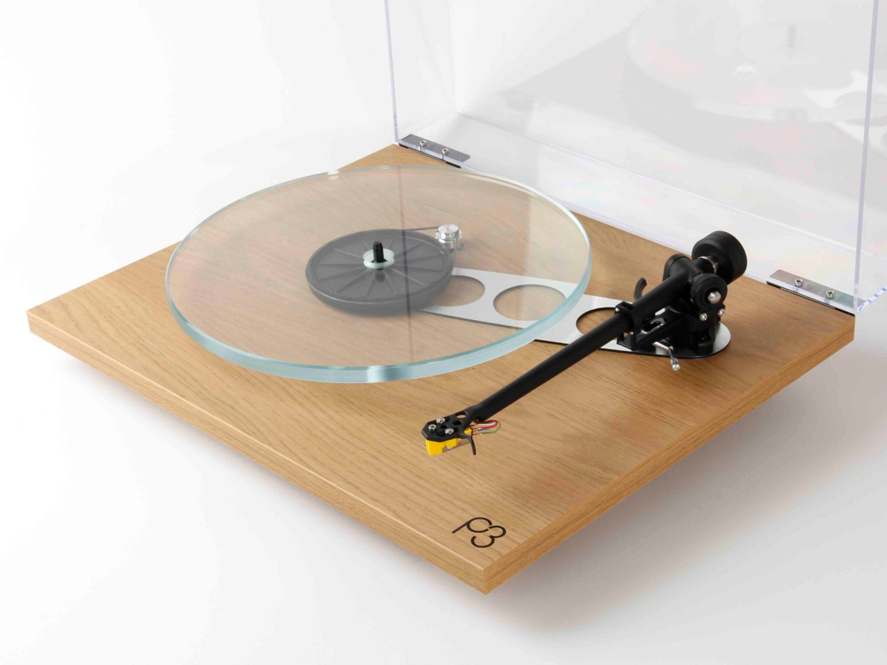 Turntable, Plattenspieler, Schallplattenläufer, Holzbasis, Tonarm