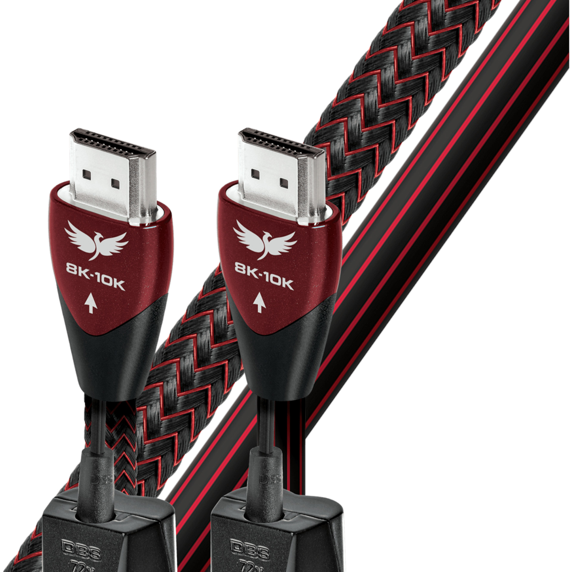 HDMI-Kabel, geflochtenes Kabel, rot-schwarz, Kupferkabel?, Kabel mit Muster